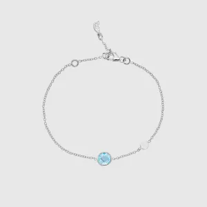 Salina Blue Topaz and Silver Disc Bracelet