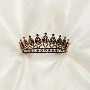 Saya's Tiara in Red & Antique Gold