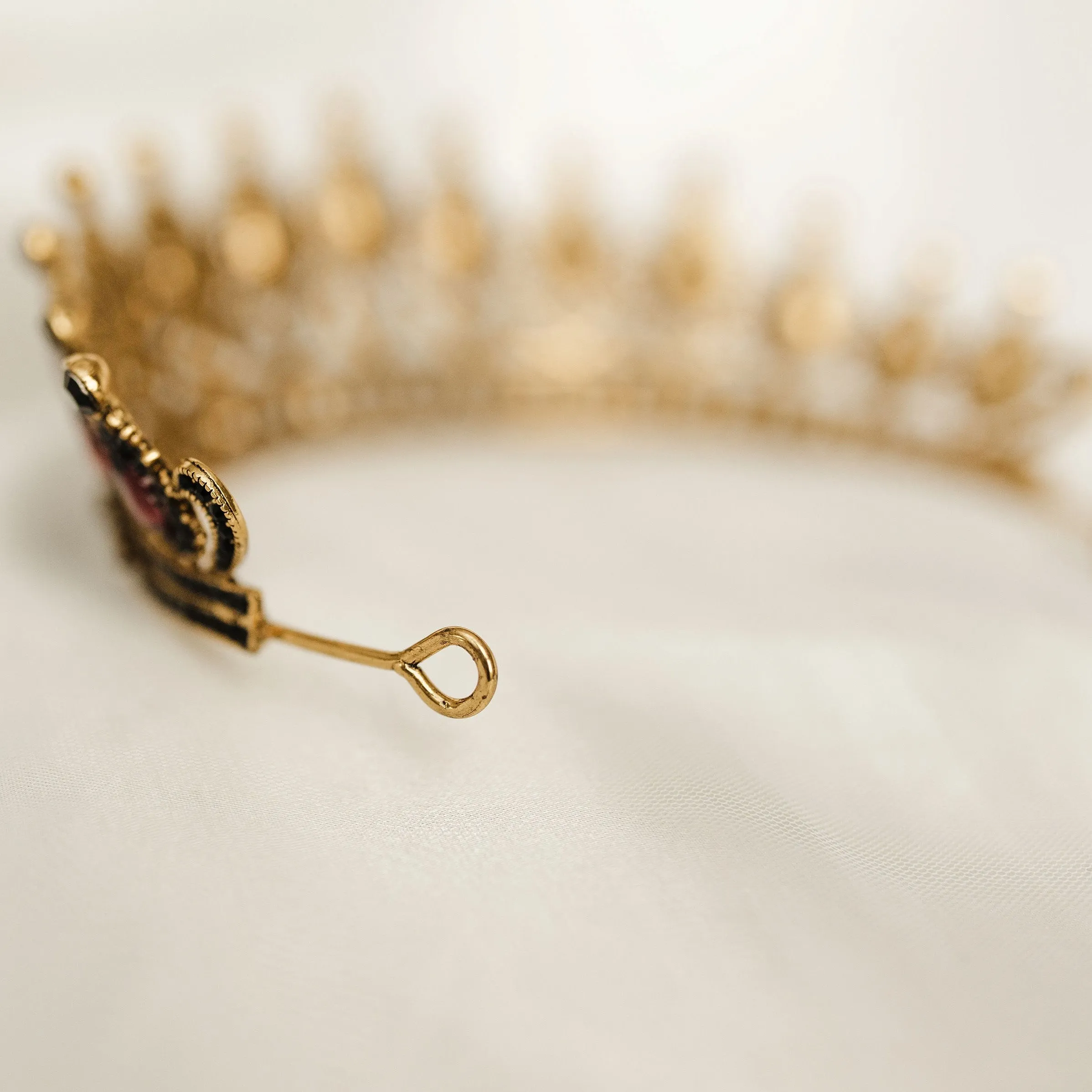 Saya's Tiara in Red & Antique Gold