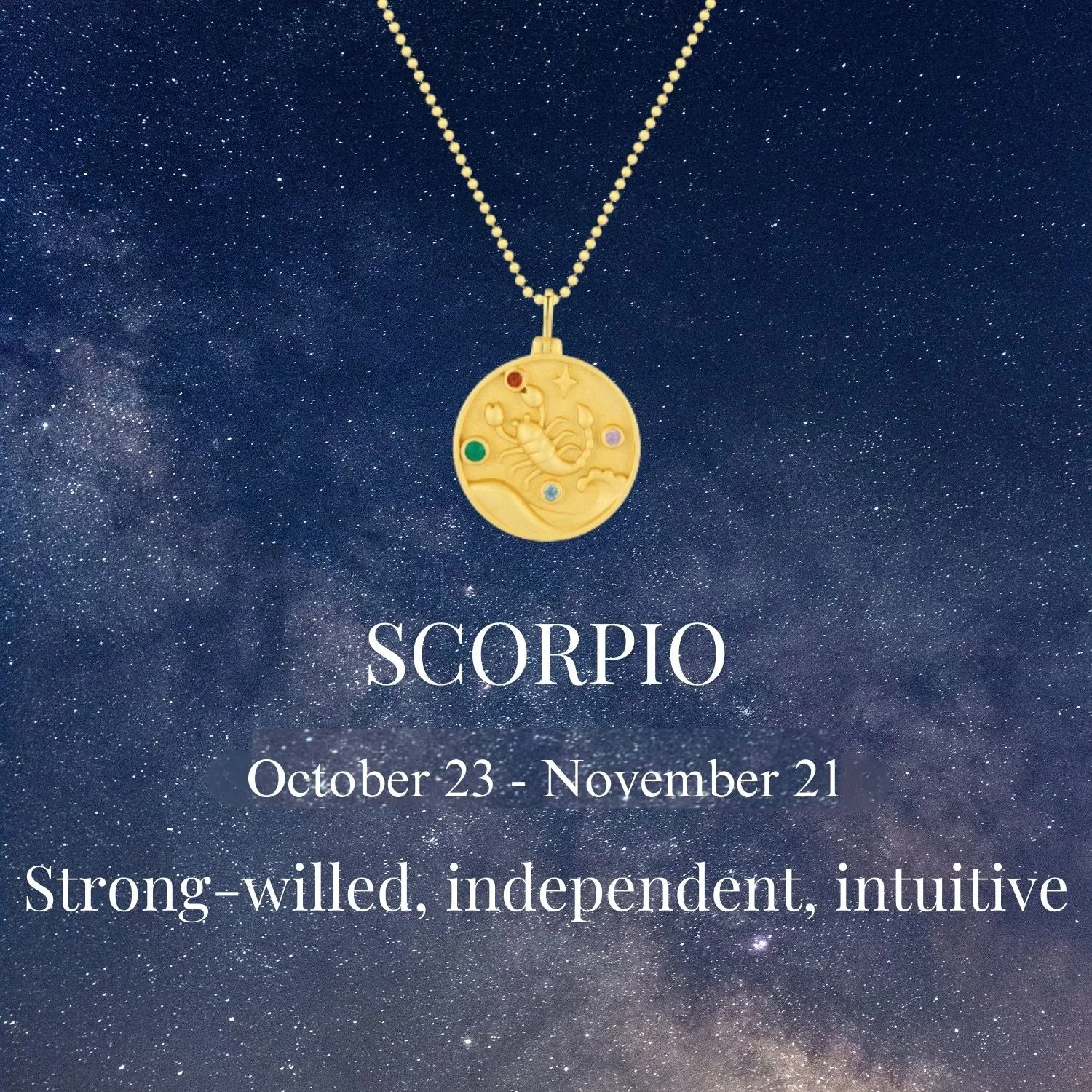 Scorpio Zodiac Mantra Necklace