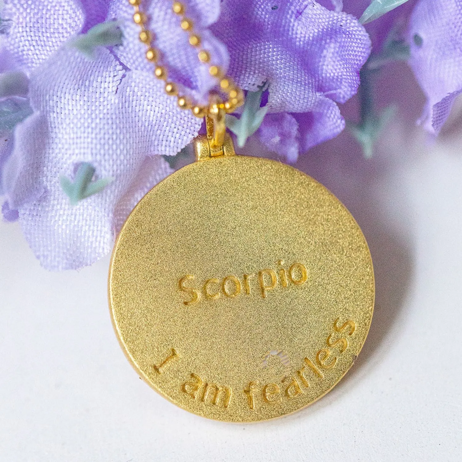 Scorpio Zodiac Mantra Necklace