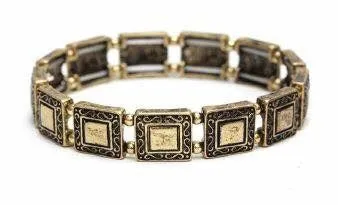 Scroll Square Bracelet Antique Gold