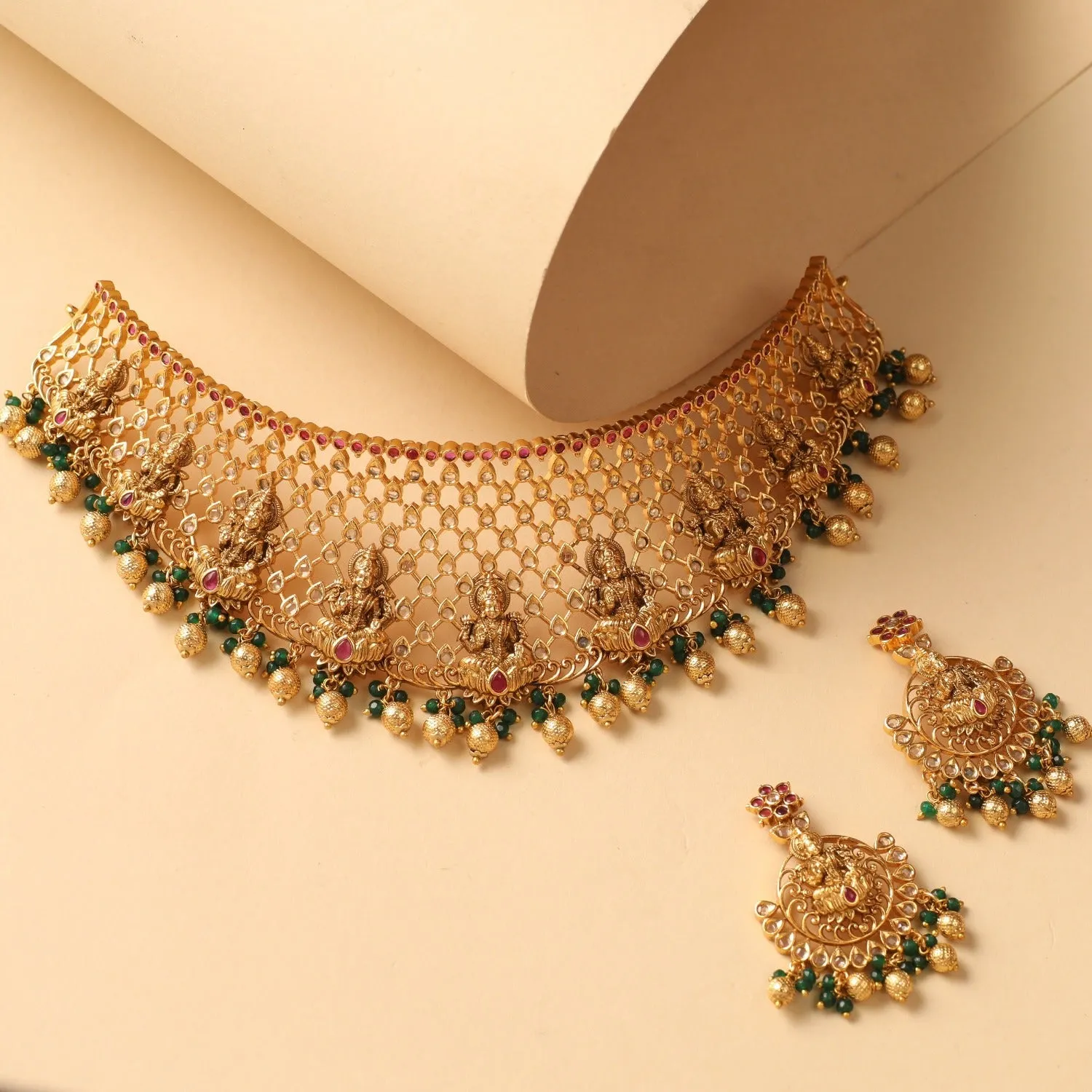 Shriya Antique Filigree Choker Set