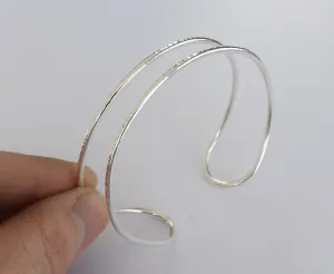 Silver Cuff Bracelet, Double Cuff, Open Cuff Bracelet, Notched Cuff Bracelet, Modern Cuff Bracelet, Modern Bracelet, Minimalist Cuff