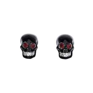 Silver Garnet Skull Cufflinks