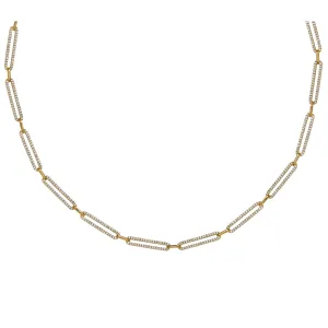 Silver gold plated paperclip link choker