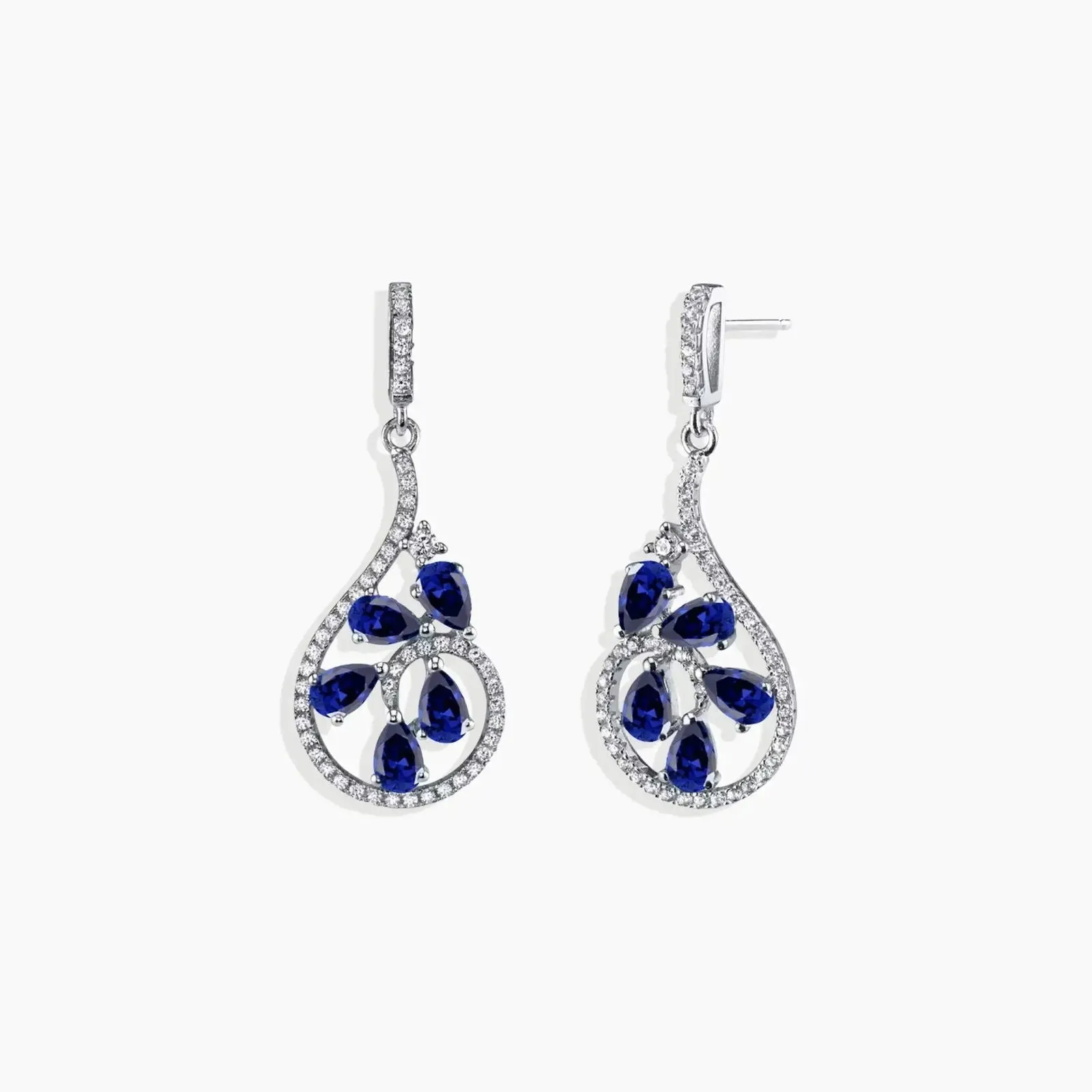 Silver Sapphire Earrings - Dewdrop - Irosk Australia®