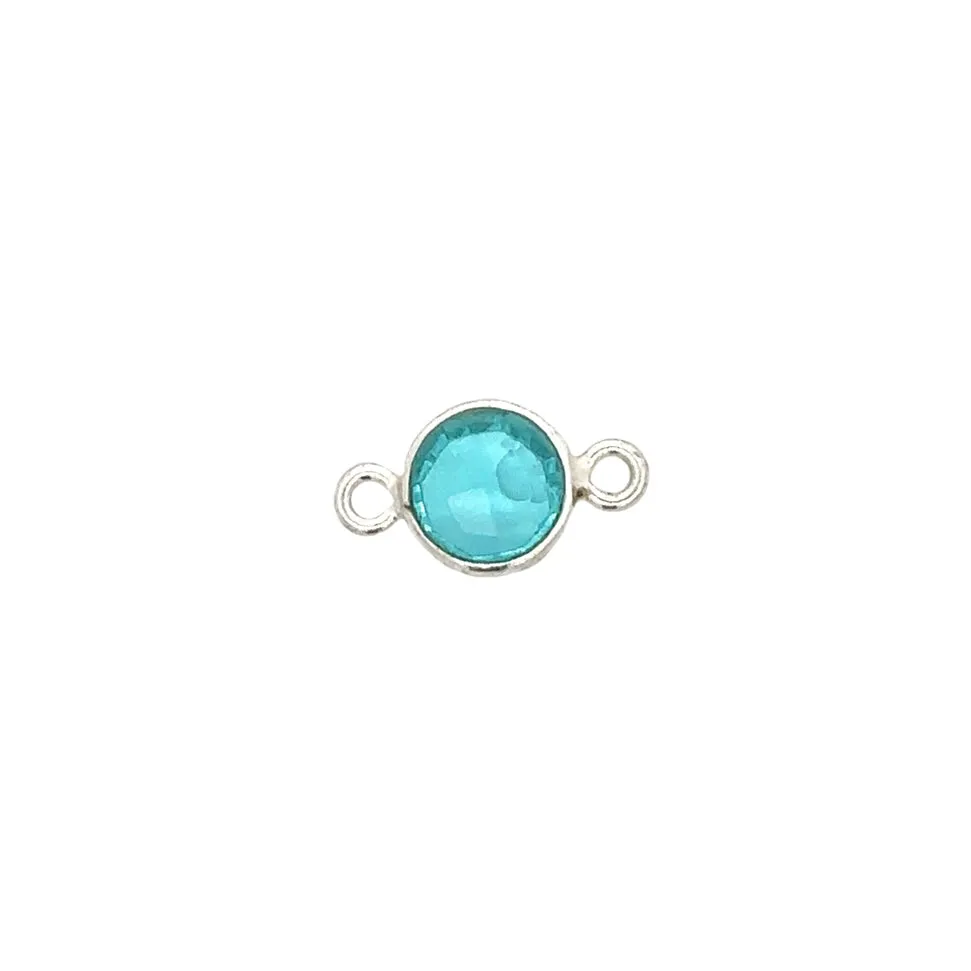 Small Channel Set Sky Blue Topaz Connector