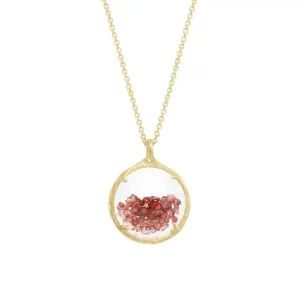 Small Garnet Shaker Gold Necklace