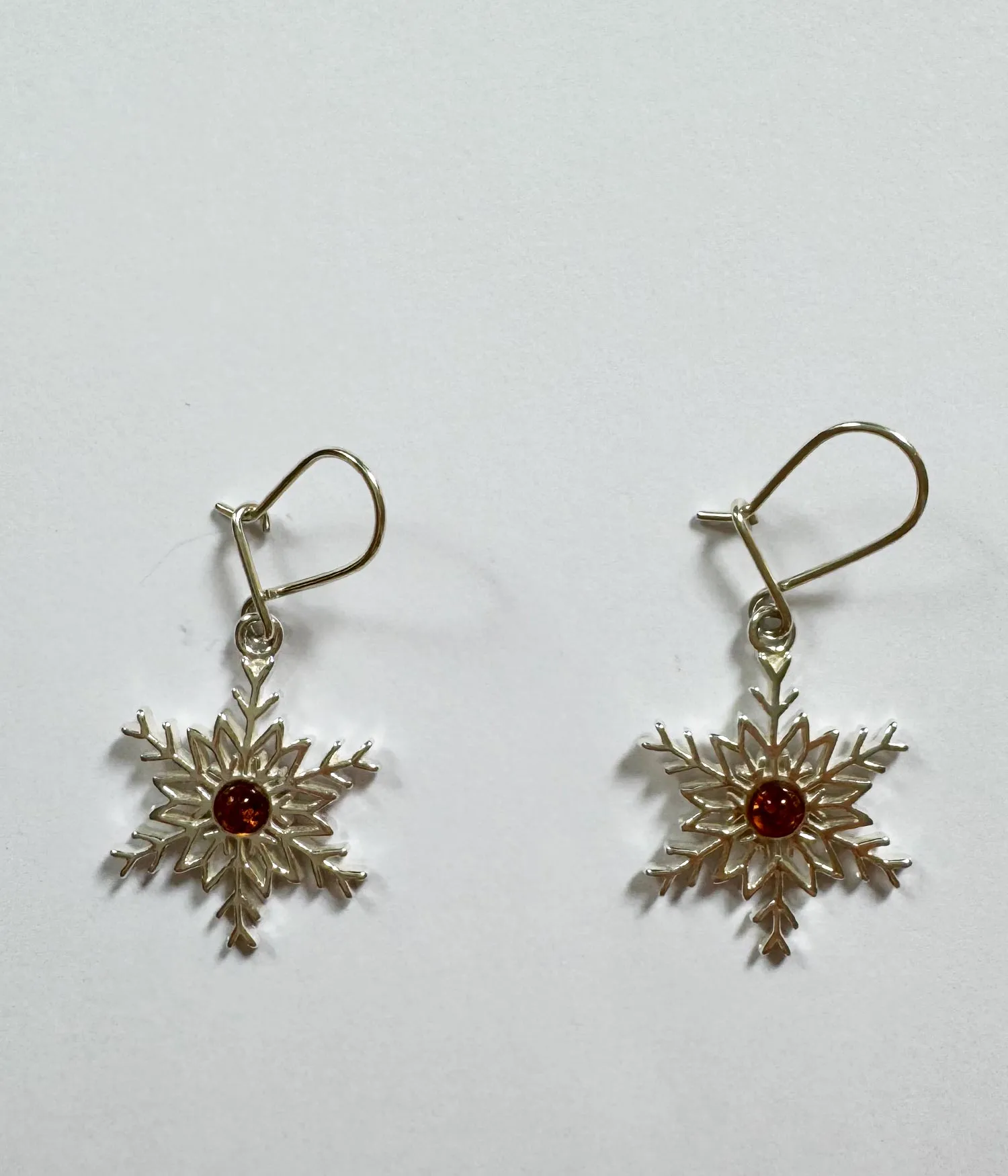 Snowflake Amber Earrings