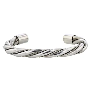 Sterling Silver Twisted Rope Design Cuff