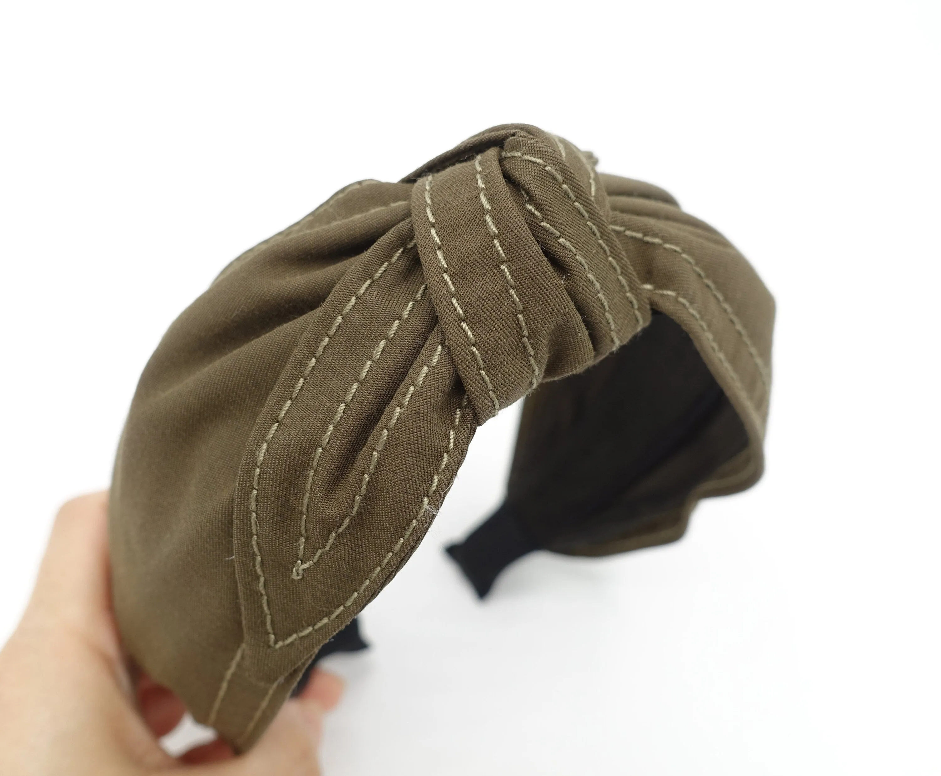 stitched top knot headband casual hairband Fall hair accessory for women