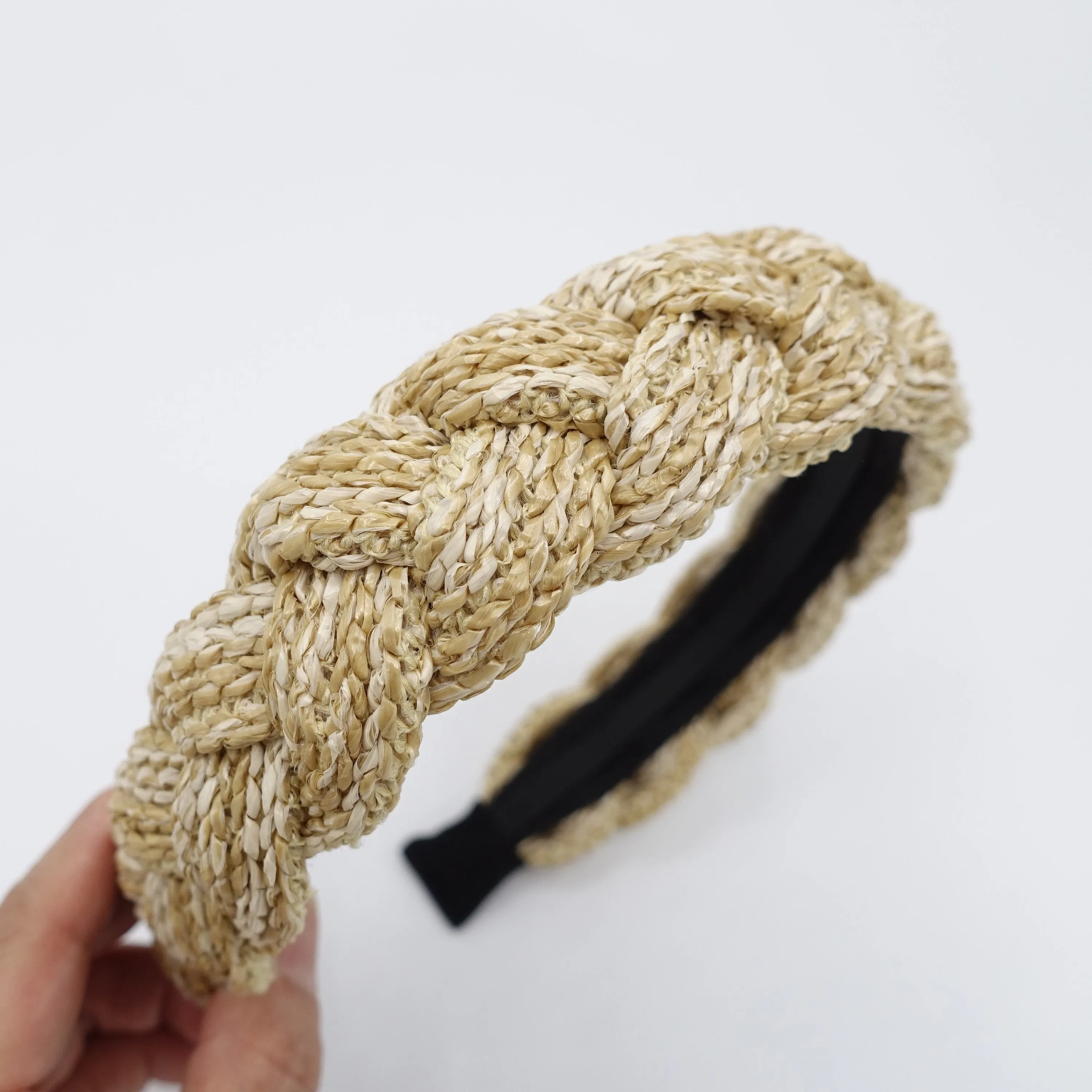 straw braided headband vacation holiday hair accessory for women