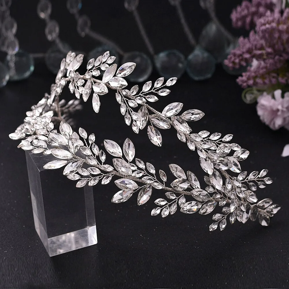 Stunning Couture Crystal  Wedding Double Headpiece