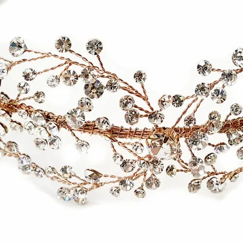 Stunning Hand-Wired Crystal Couture Bridal Hair Vine Headband