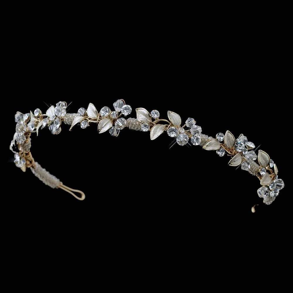 Super Pretty Swarovski Crystal Leaf Floral Headband