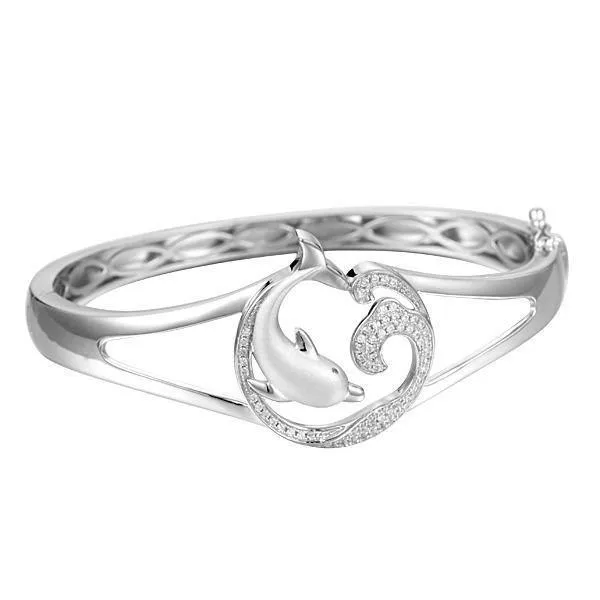 Swimming with Nai'a Dolphin Bangle Bracelet by Alamea