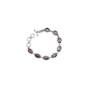 THE AMETHYST SILVER LINK BRACELET