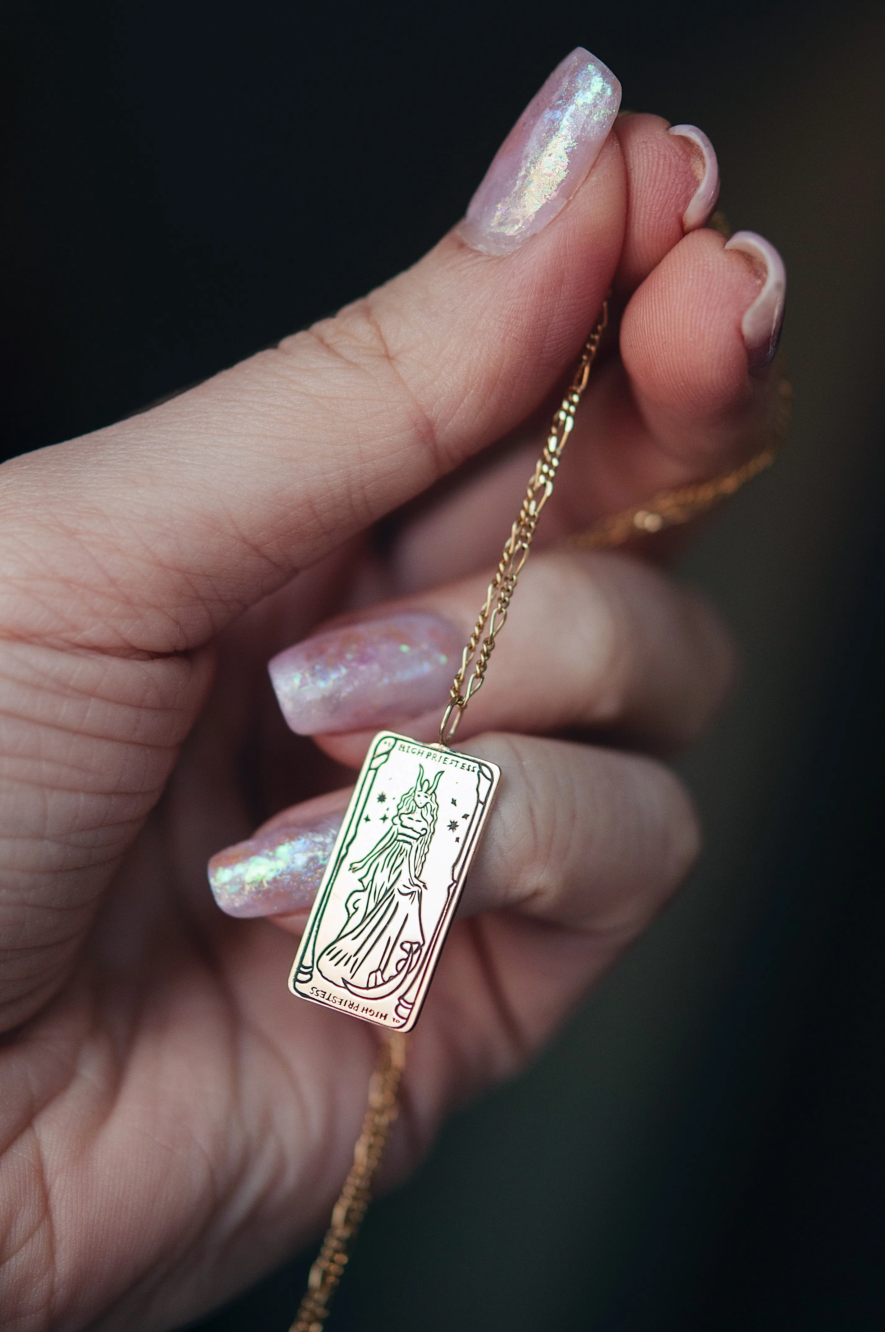 The High Priestess Tarot Card Necklace