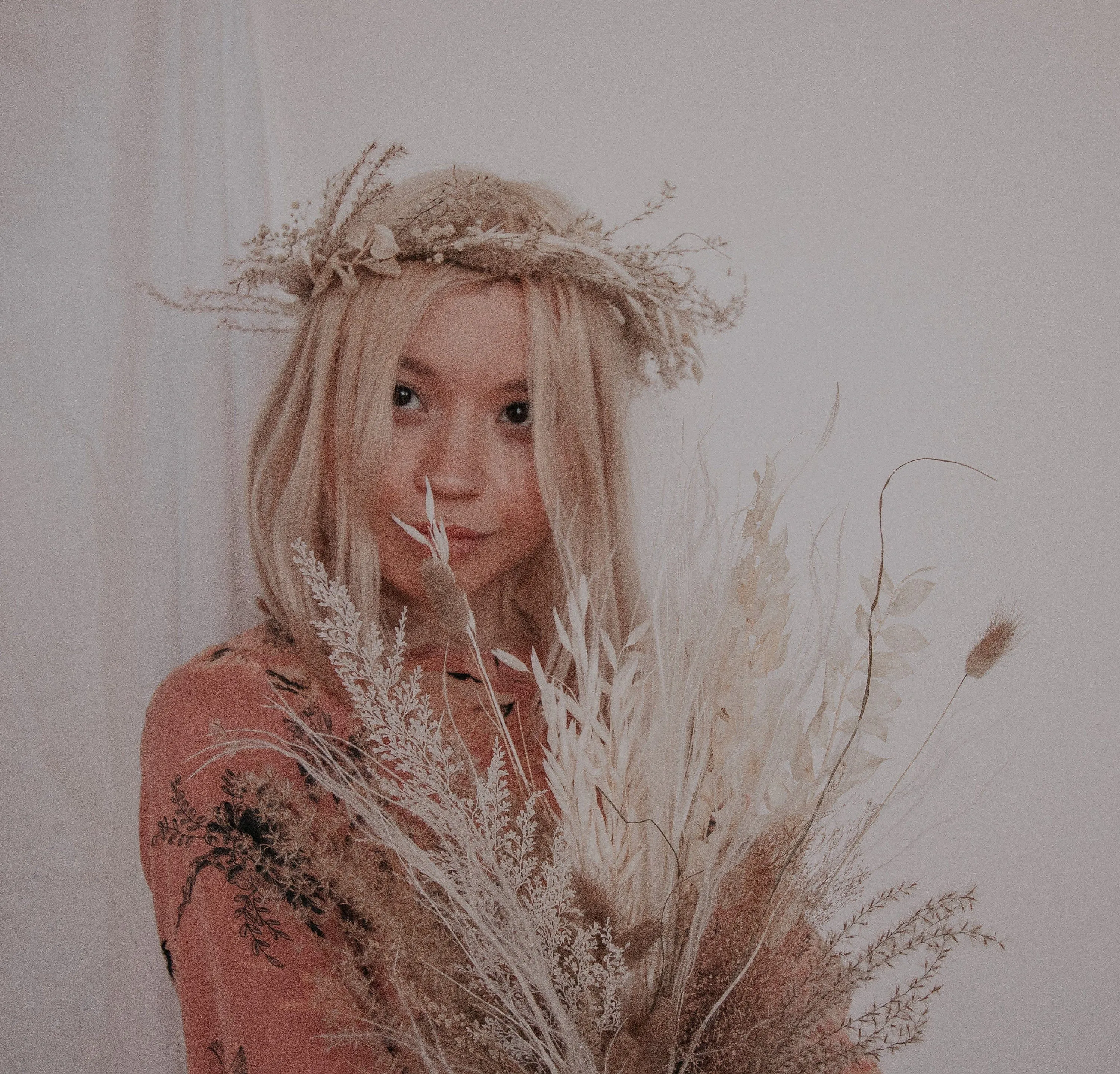 The Pampas and Prairie Crown / Pampas Grass Dried Grasses Crown / Dried Flower Crown / Boho Bridal Crown