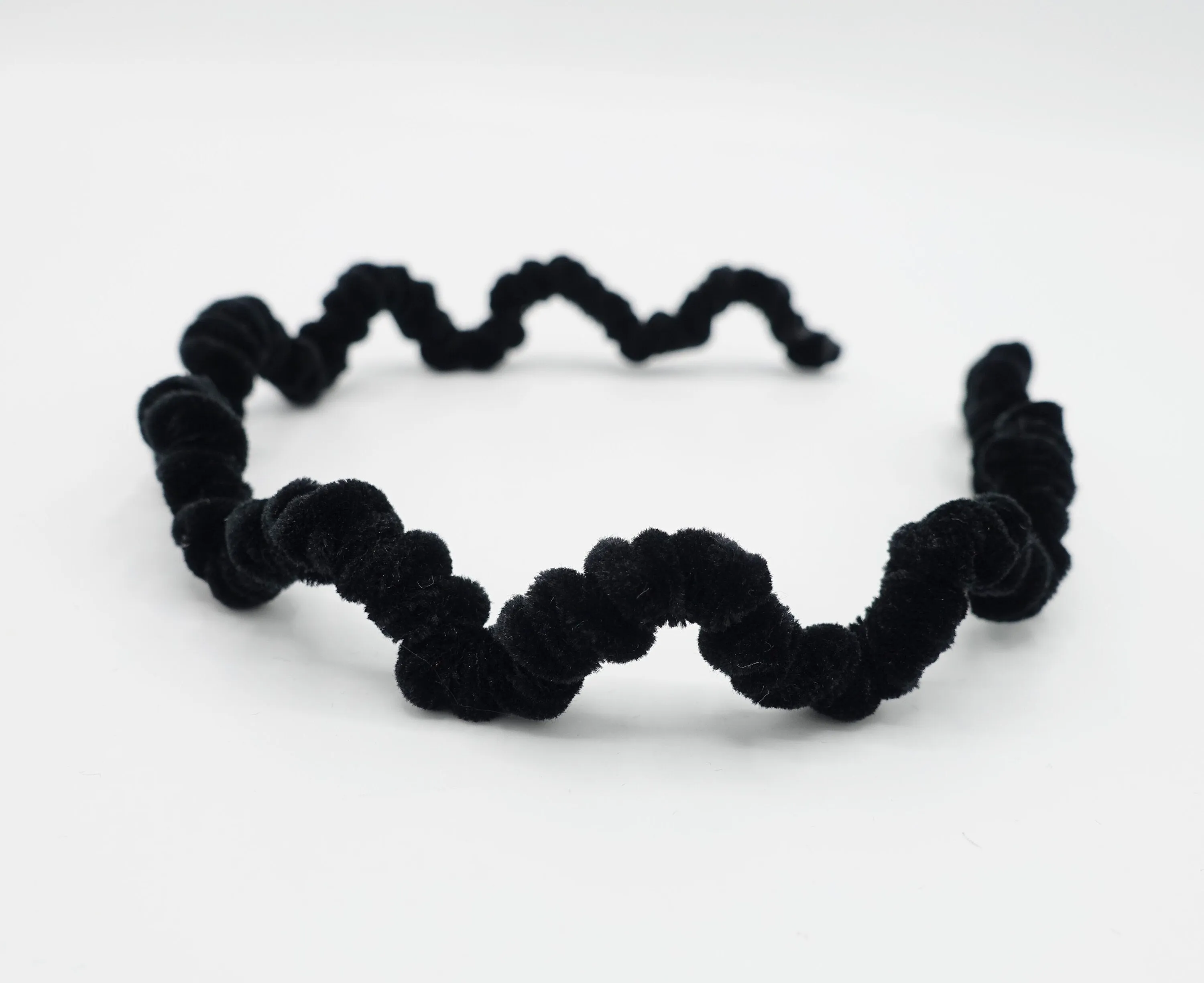 thin wave velvet headband pleated hairband