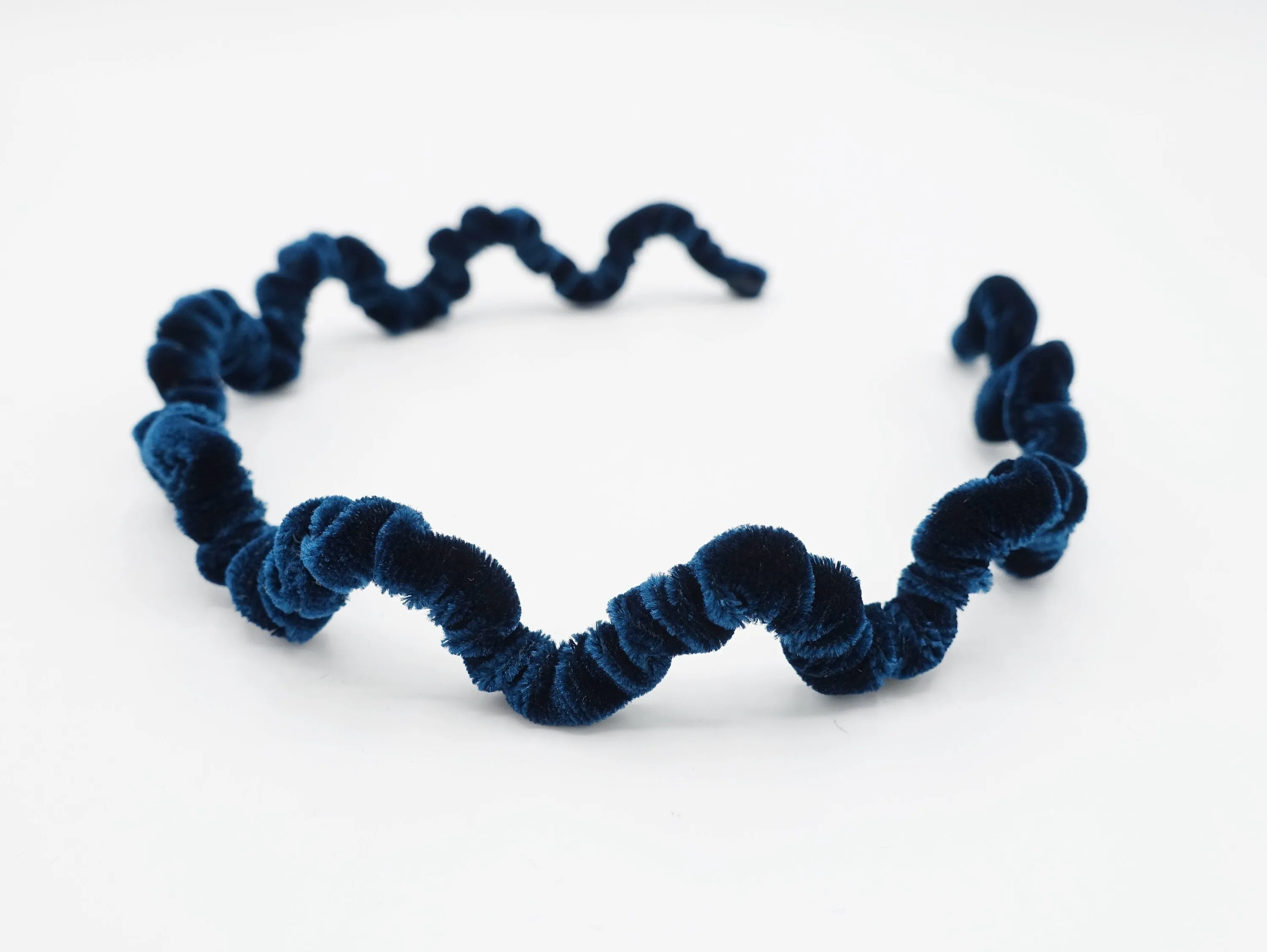 thin wave velvet headband pleated hairband