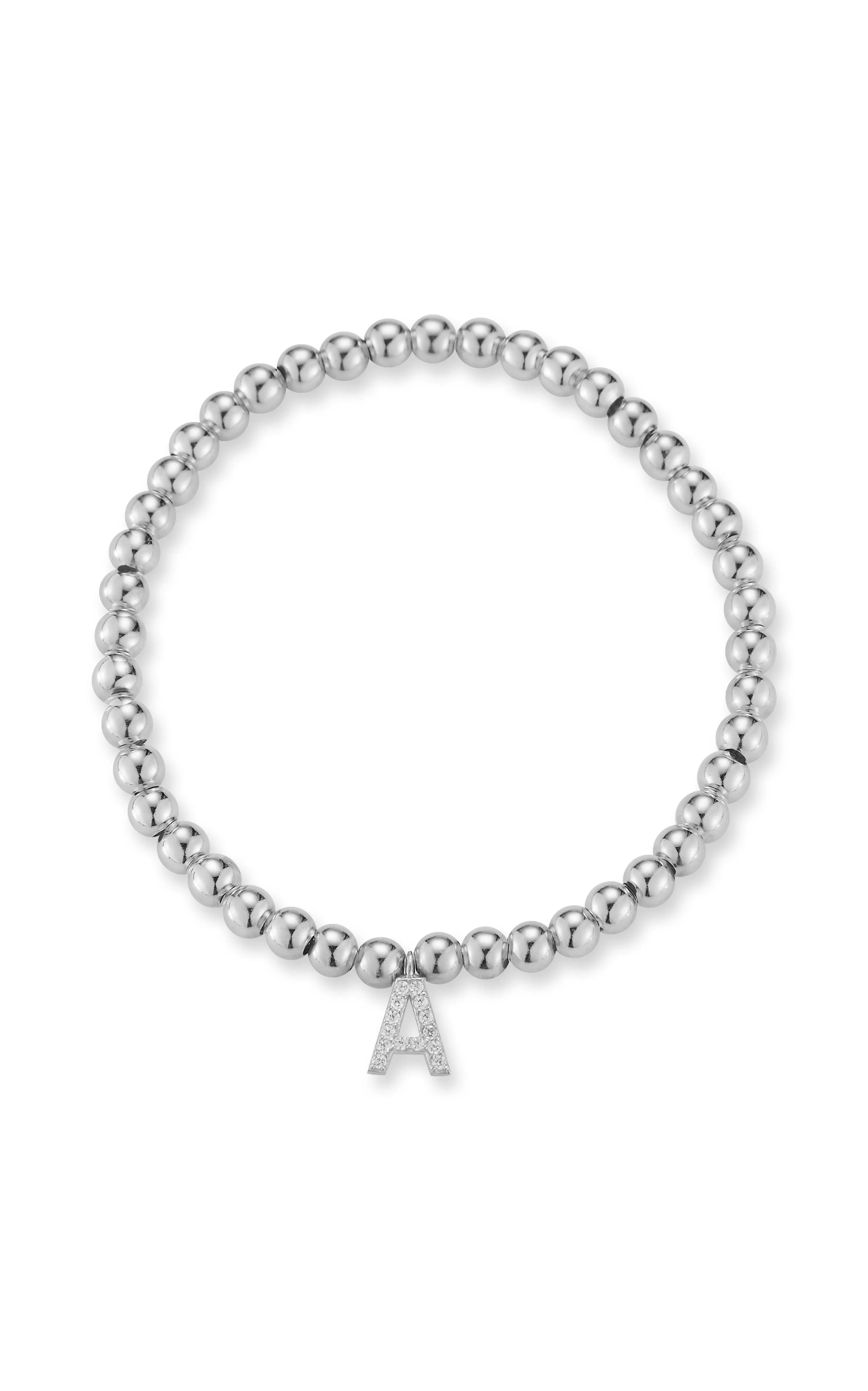 Tiny Uppercase Pavé Initial Bracelet