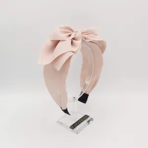 triple layered bow knot headband chiffon solid hairband for women