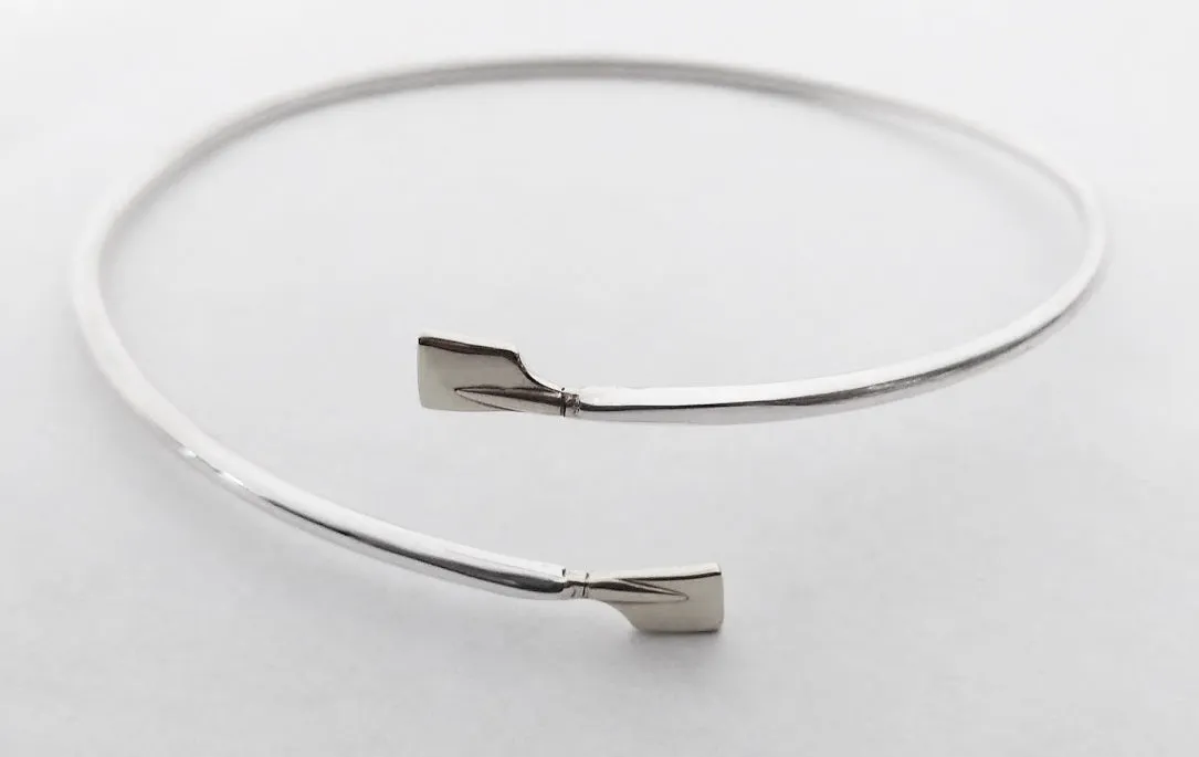 Two Petite Oar Blade Bypass Rowing Cuff Bracelet