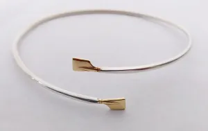 Two Petite Oar Blade Bypass Rowing Cuff Bracelet