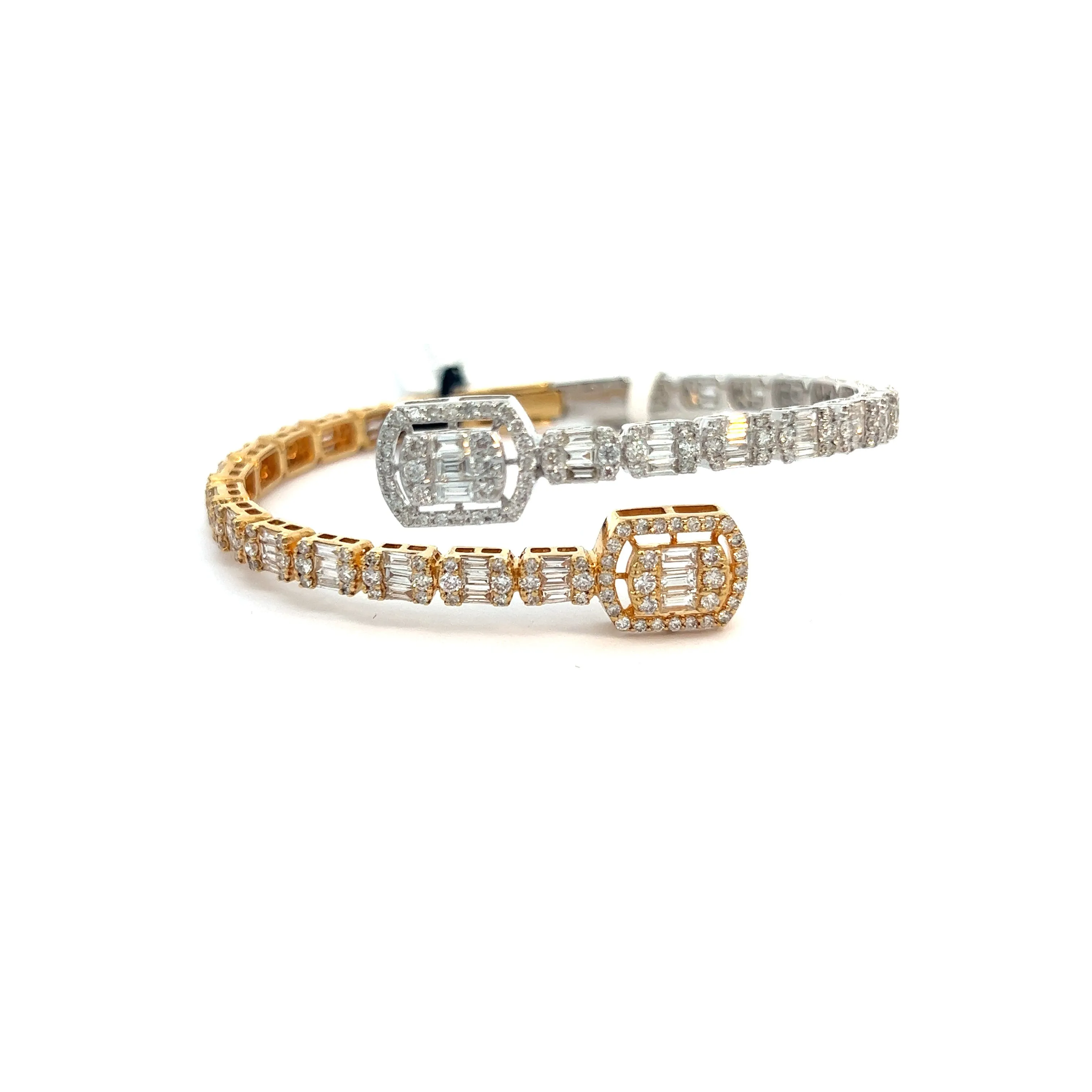 Two-Tone diamond baguette bangle