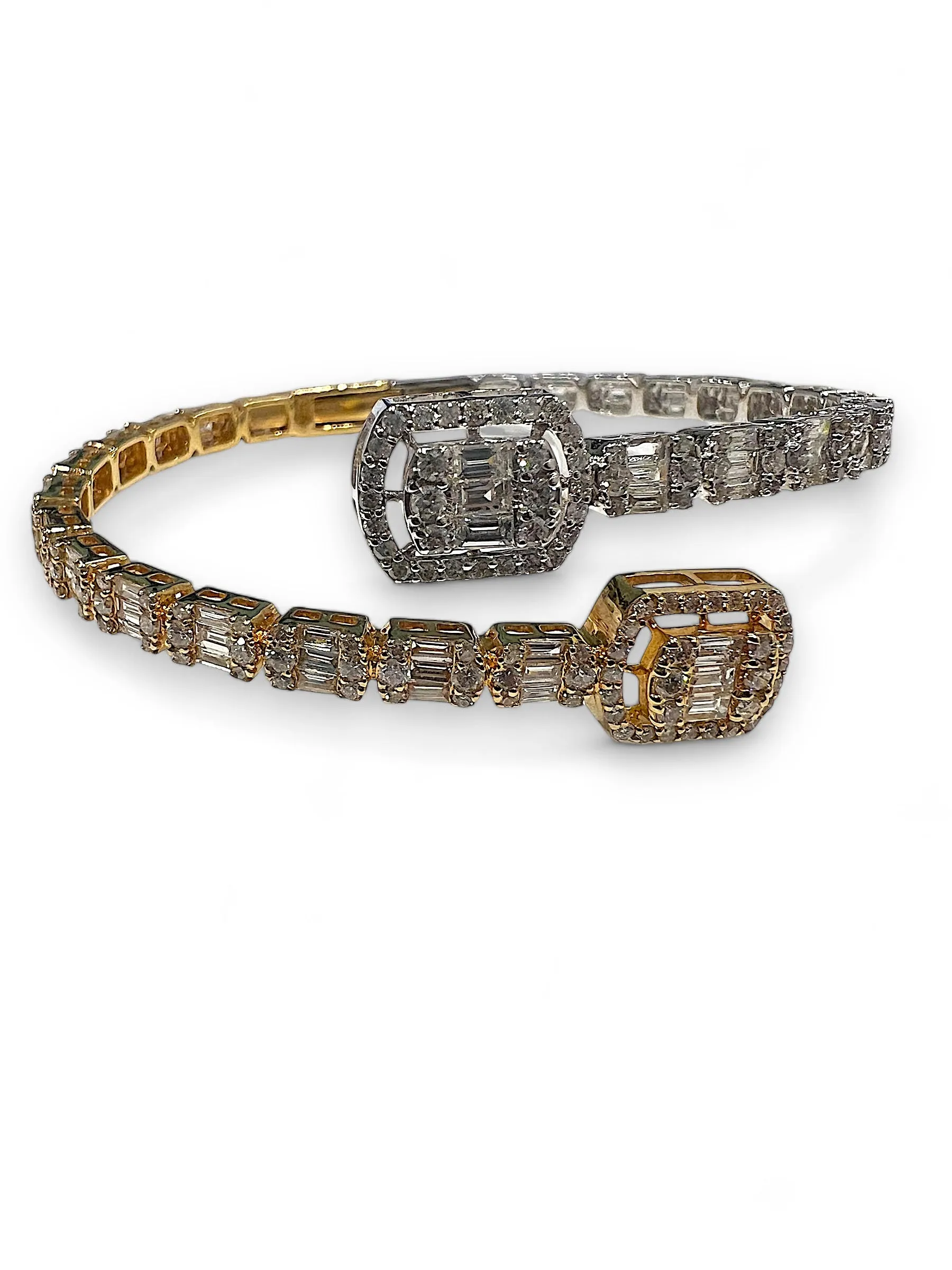 Two-Tone diamond baguette bangle