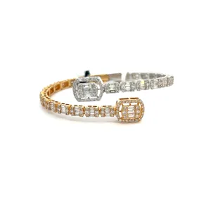 Two-Tone diamond baguette bangle