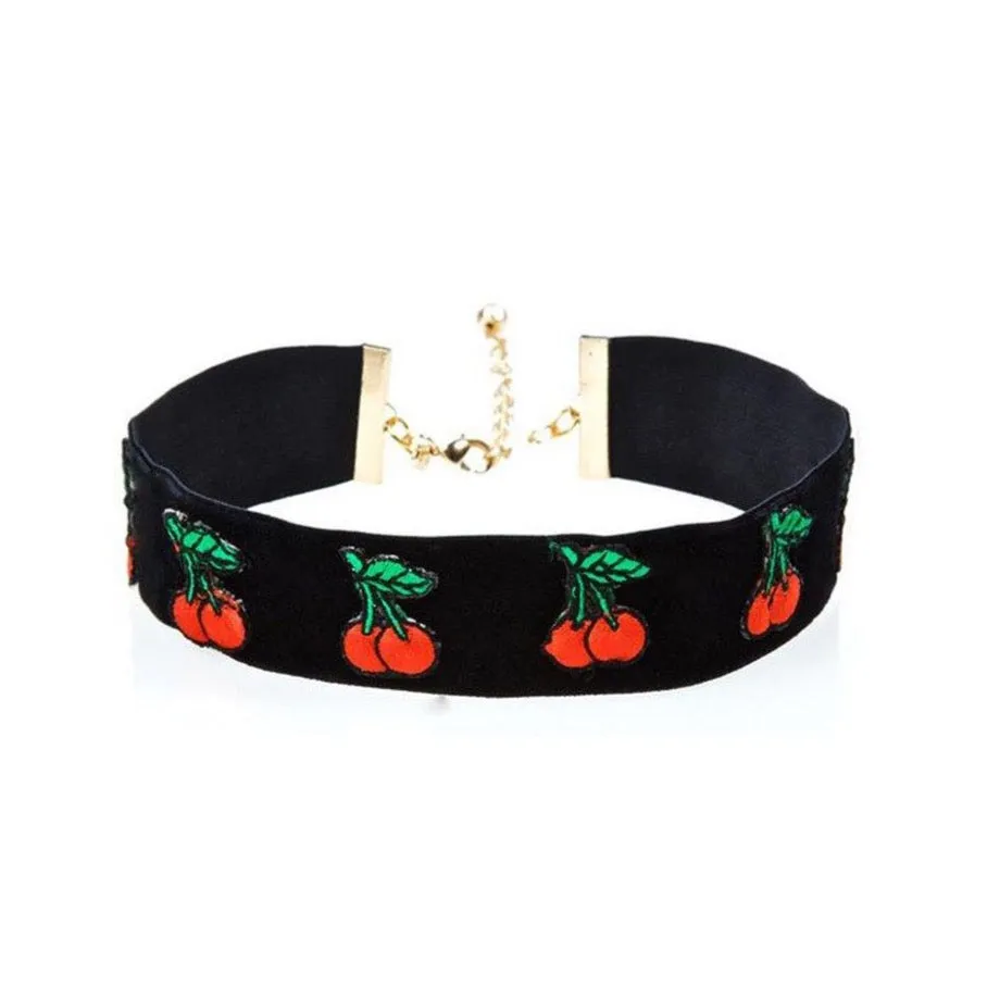 Vanessa Mooney The Wine Cherry Choker Black