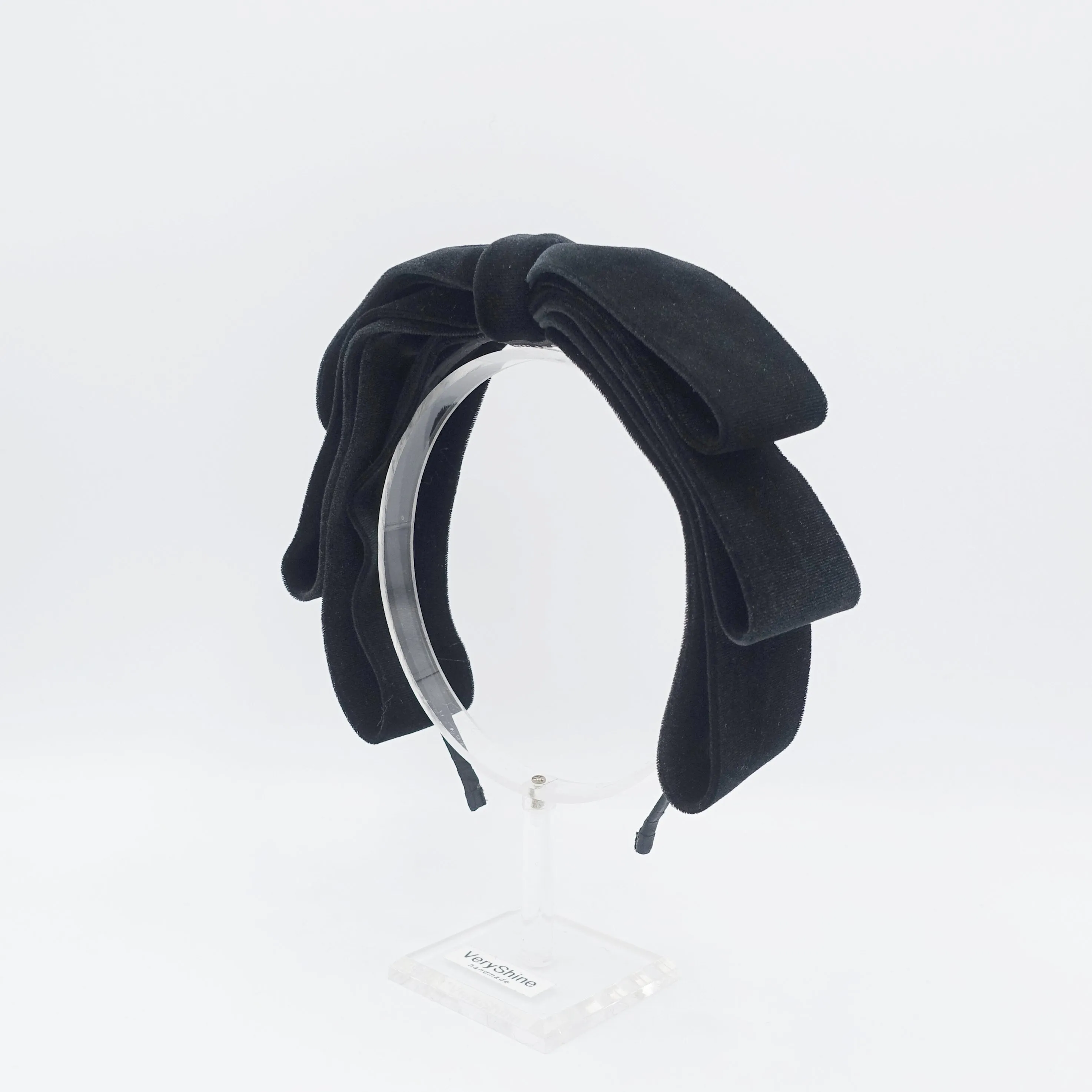 velvet loop bow headband thin hairband women hair accessory