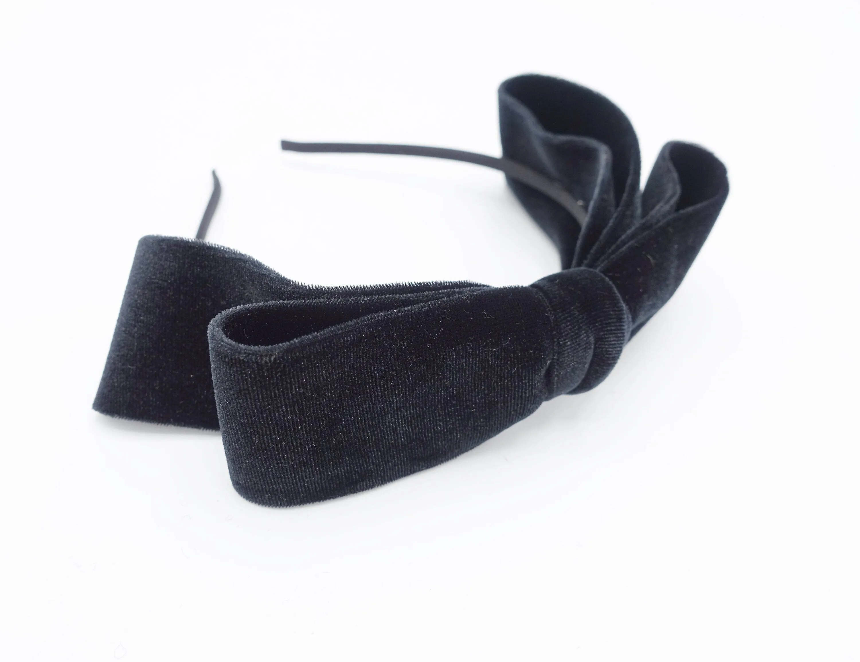 velvet loop bow headband thin hairband women hair accessory