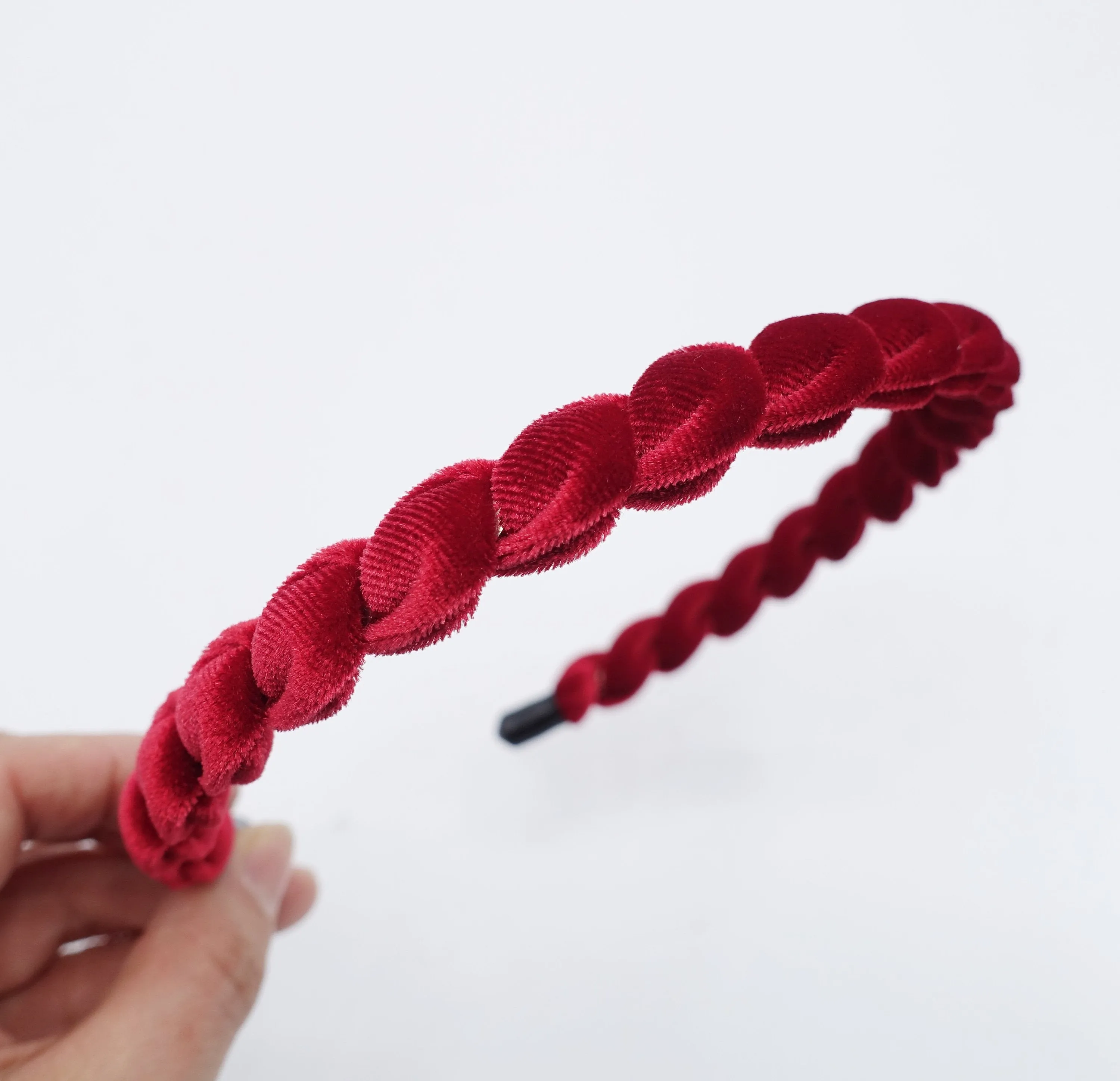 velvet spiral wrap headband thin hairband women hair accessory