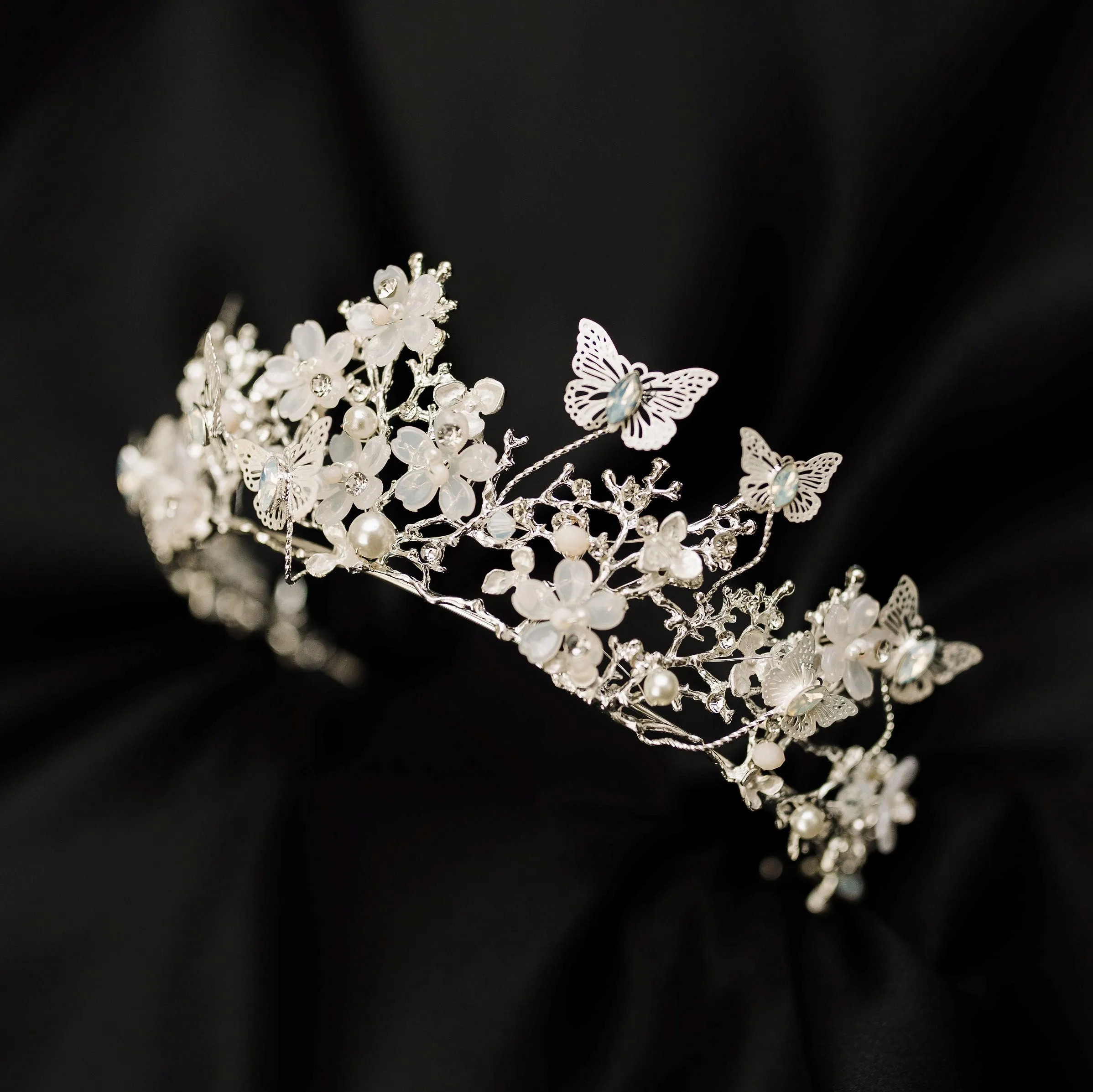 Verna's Butterfly Tiara in Silver Butterfly