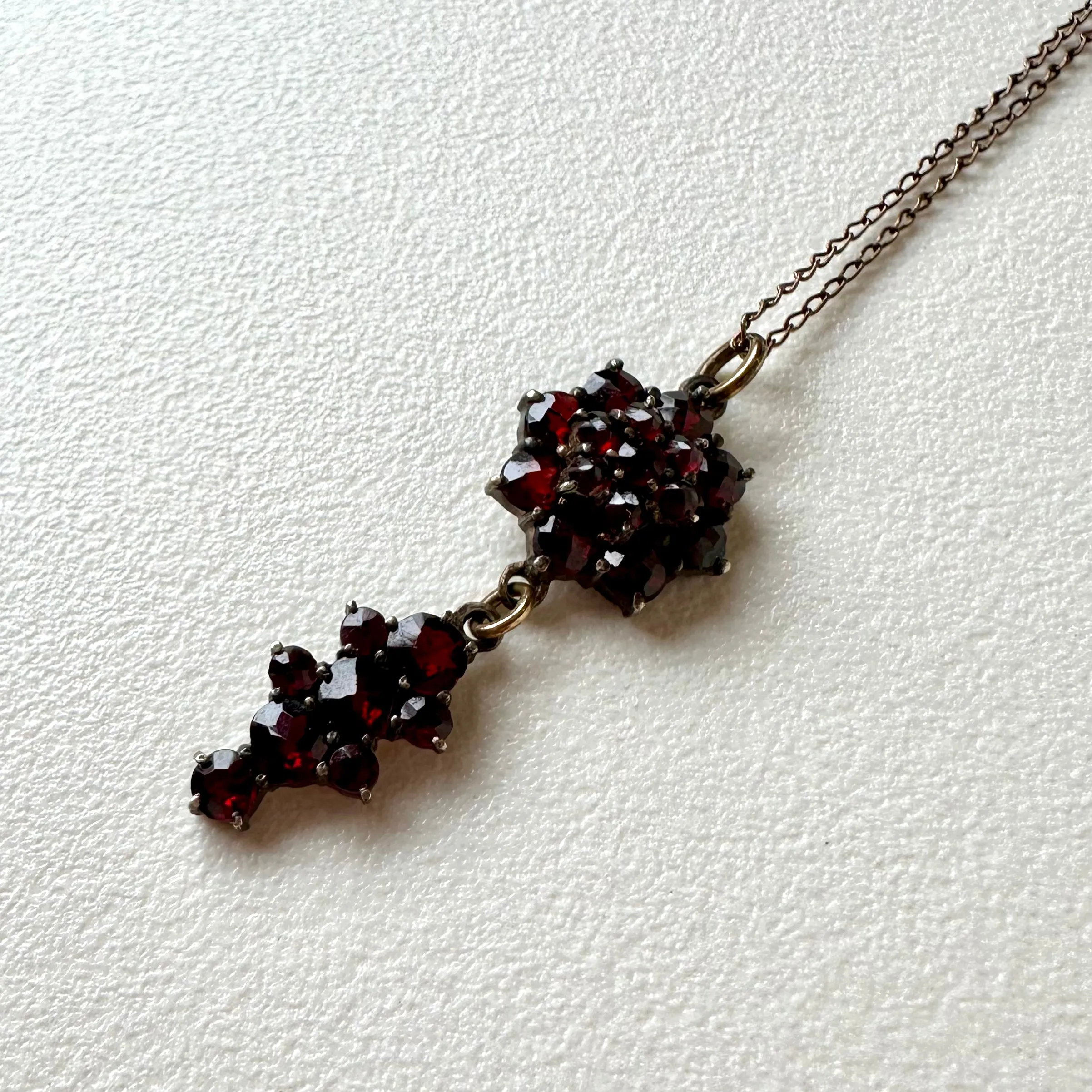 Vintage 1890-1920 Garnet Lavalier Necklace (35)