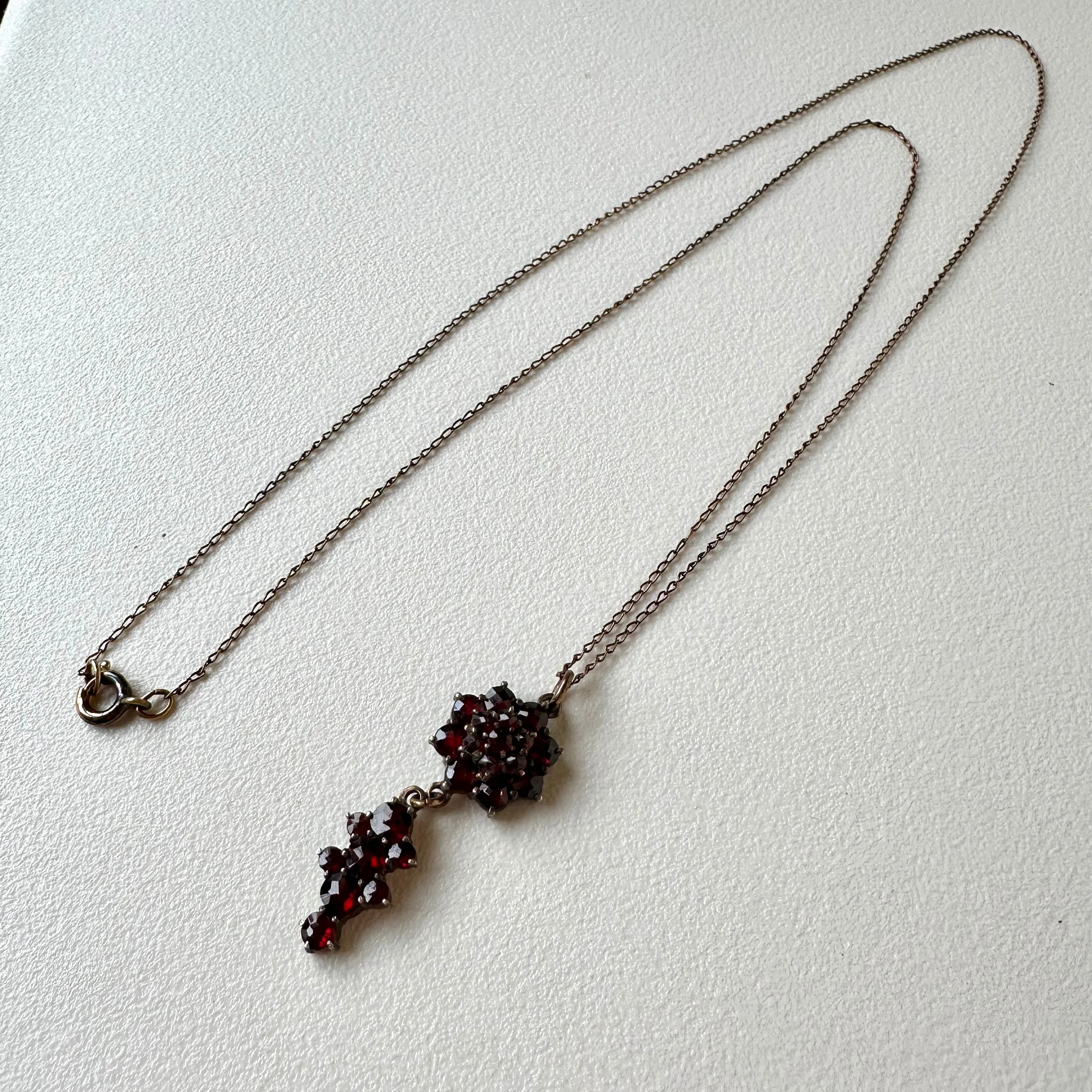 Vintage 1890-1920 Garnet Lavalier Necklace (35)