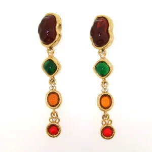 Vintage Givenchy Statement clip-on Earrings Multi-Coloured