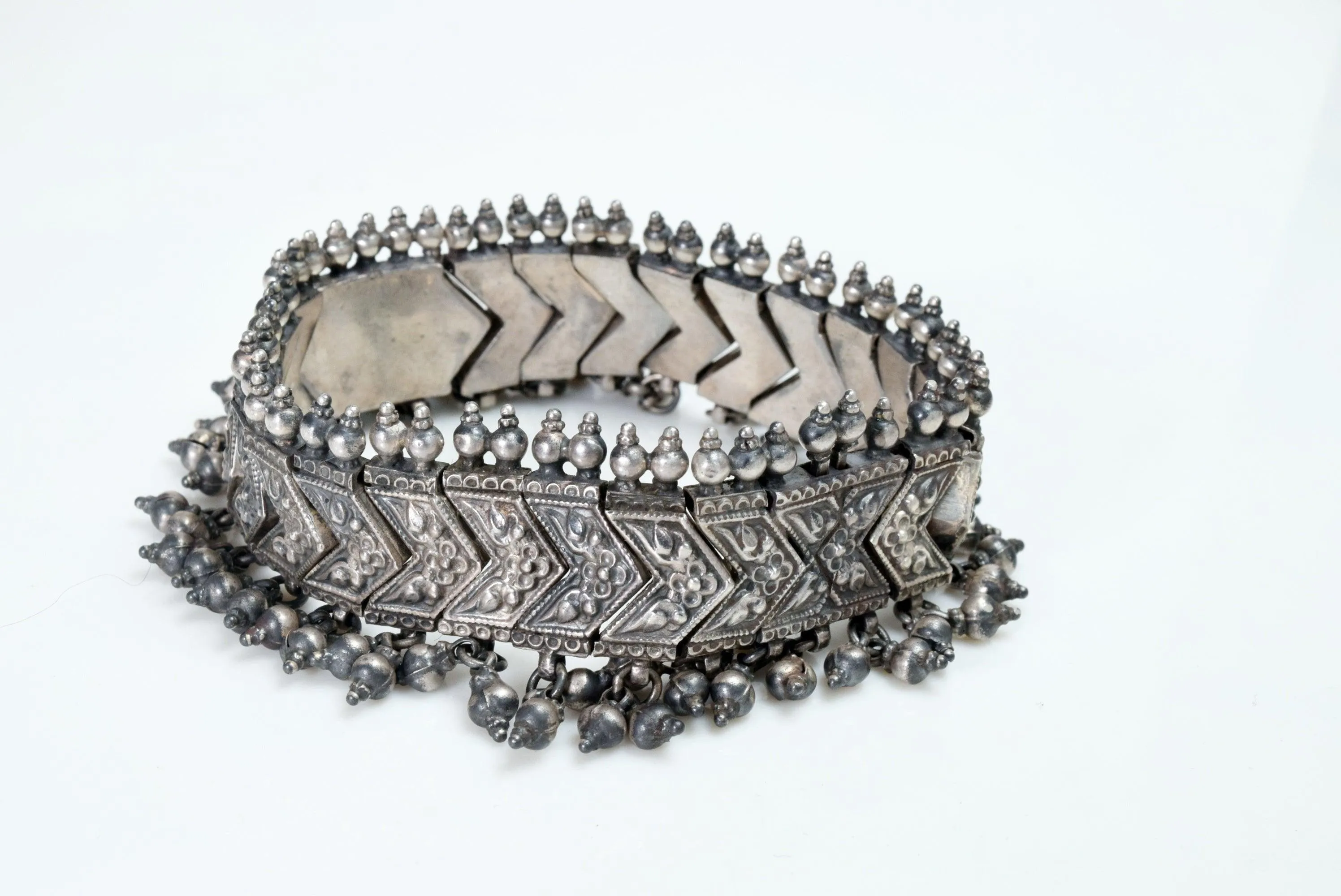 Vintage Rajasthan Silver Flexible Bracelet