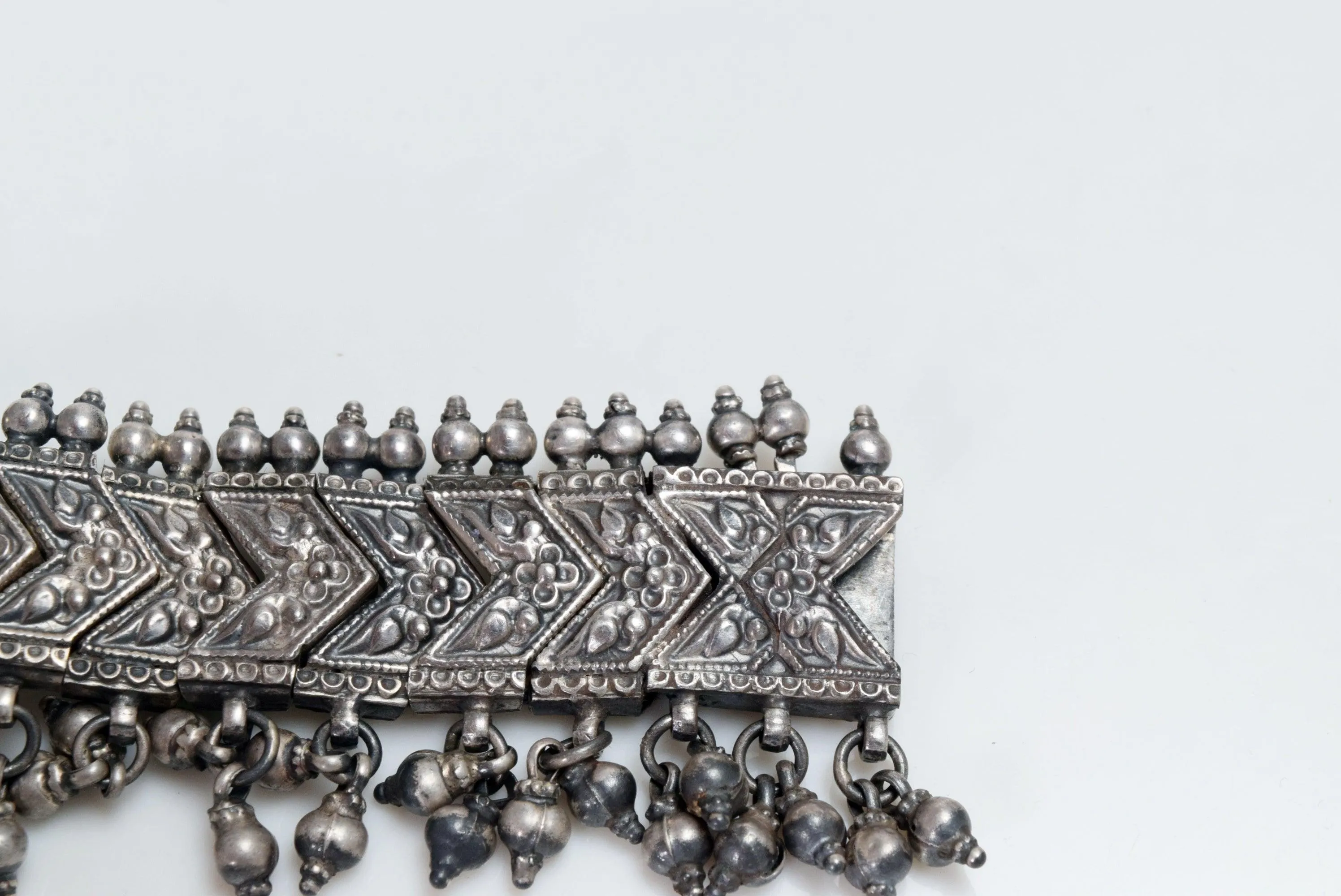 Vintage Rajasthan Silver Flexible Bracelet