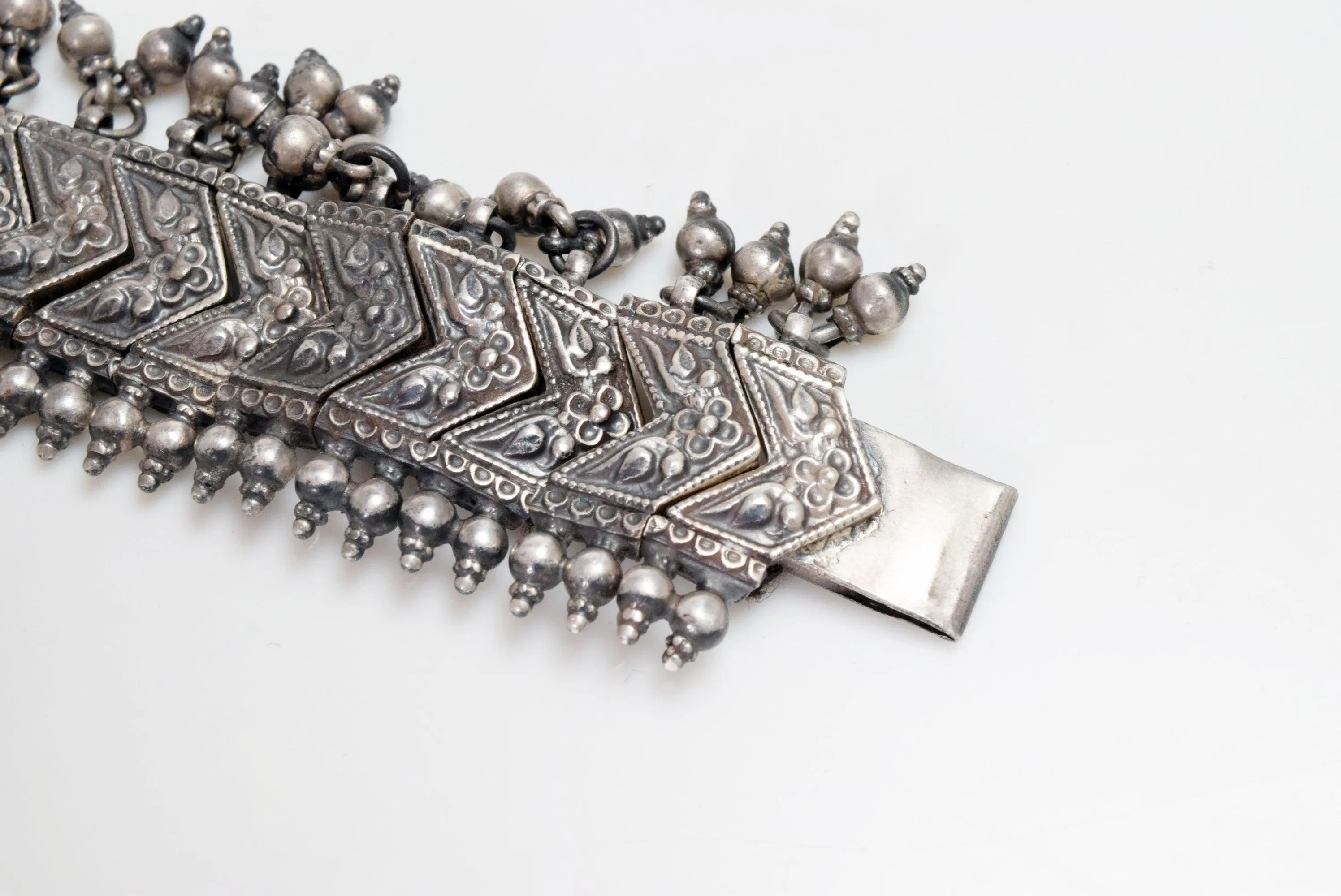 Vintage Rajasthan Silver Flexible Bracelet