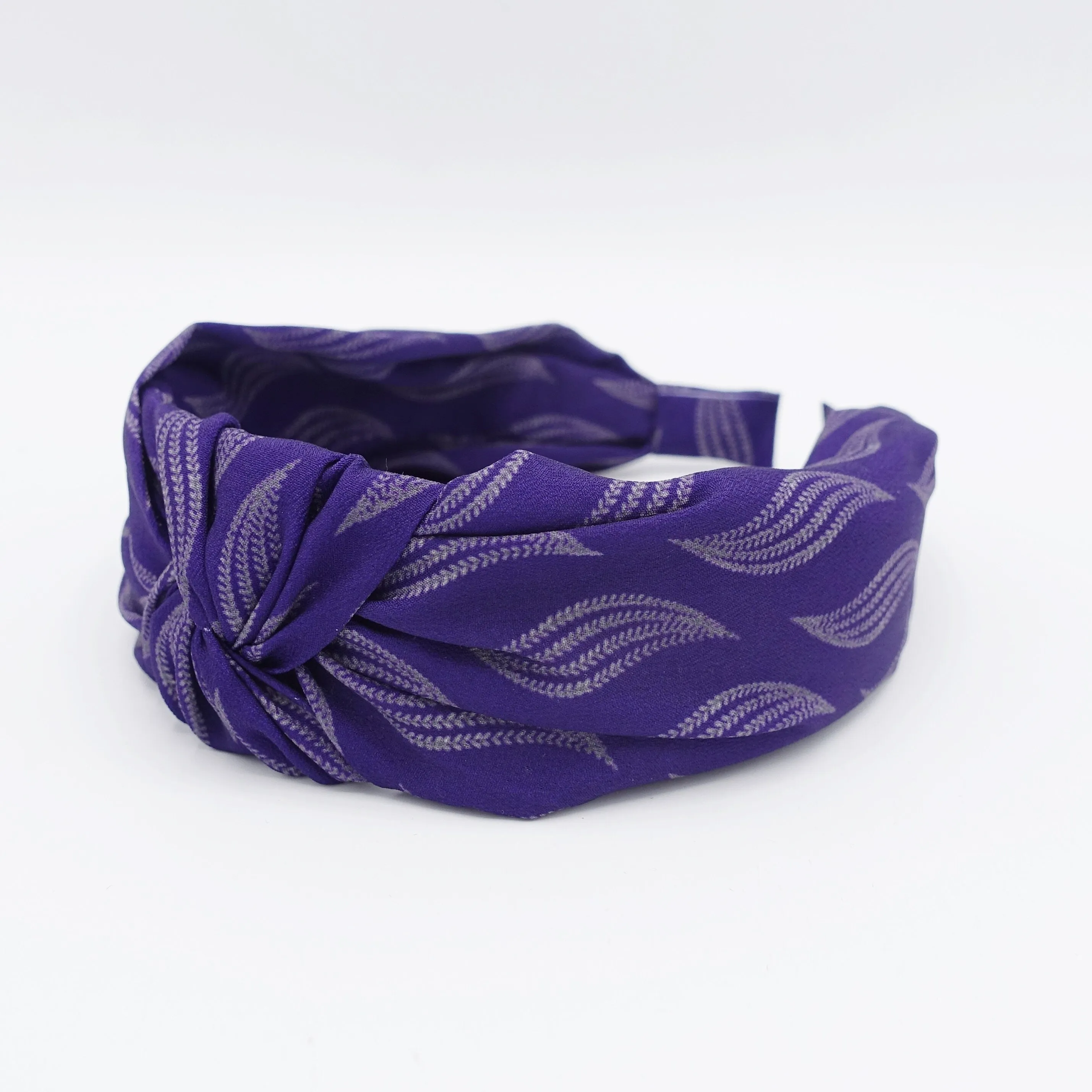 wave print top knot headband for women