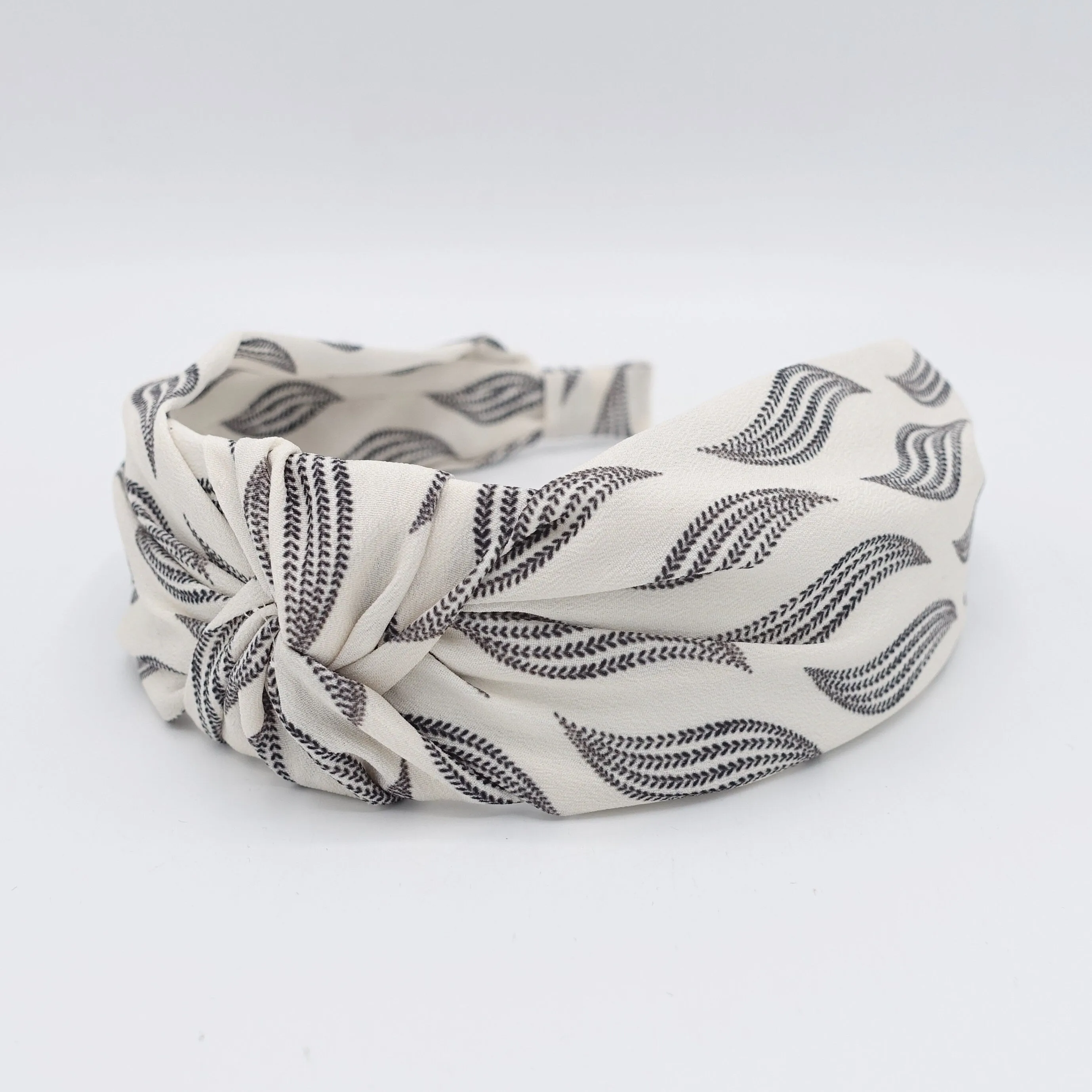 wave print top knot headband for women