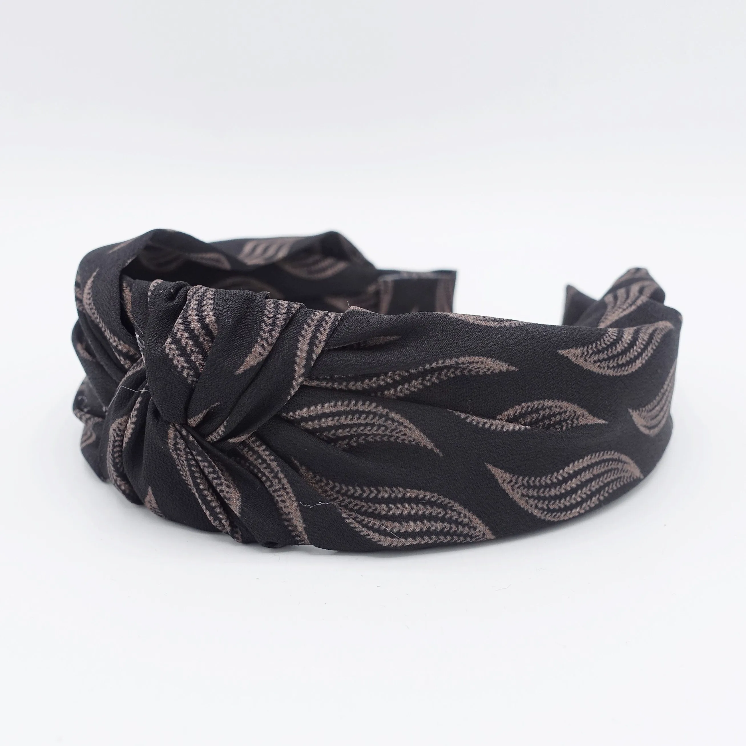 wave print top knot headband for women