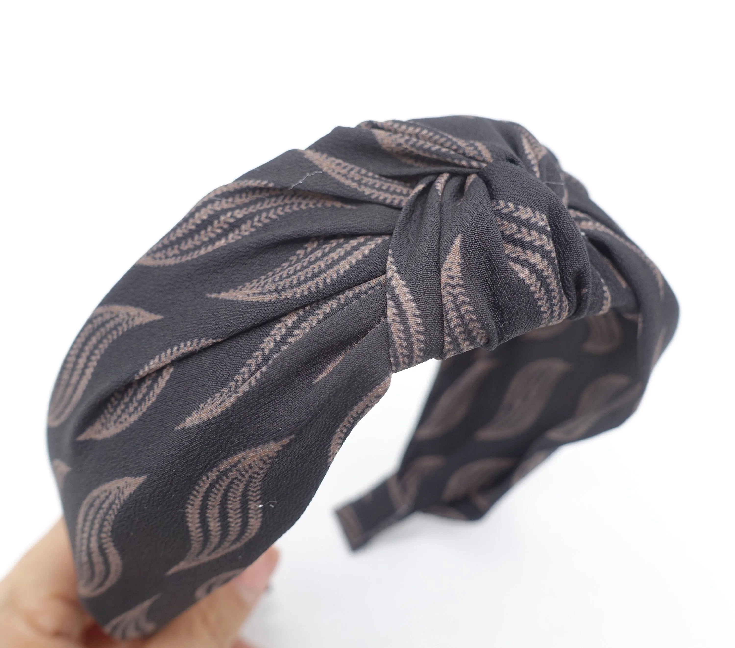 wave print top knot headband for women