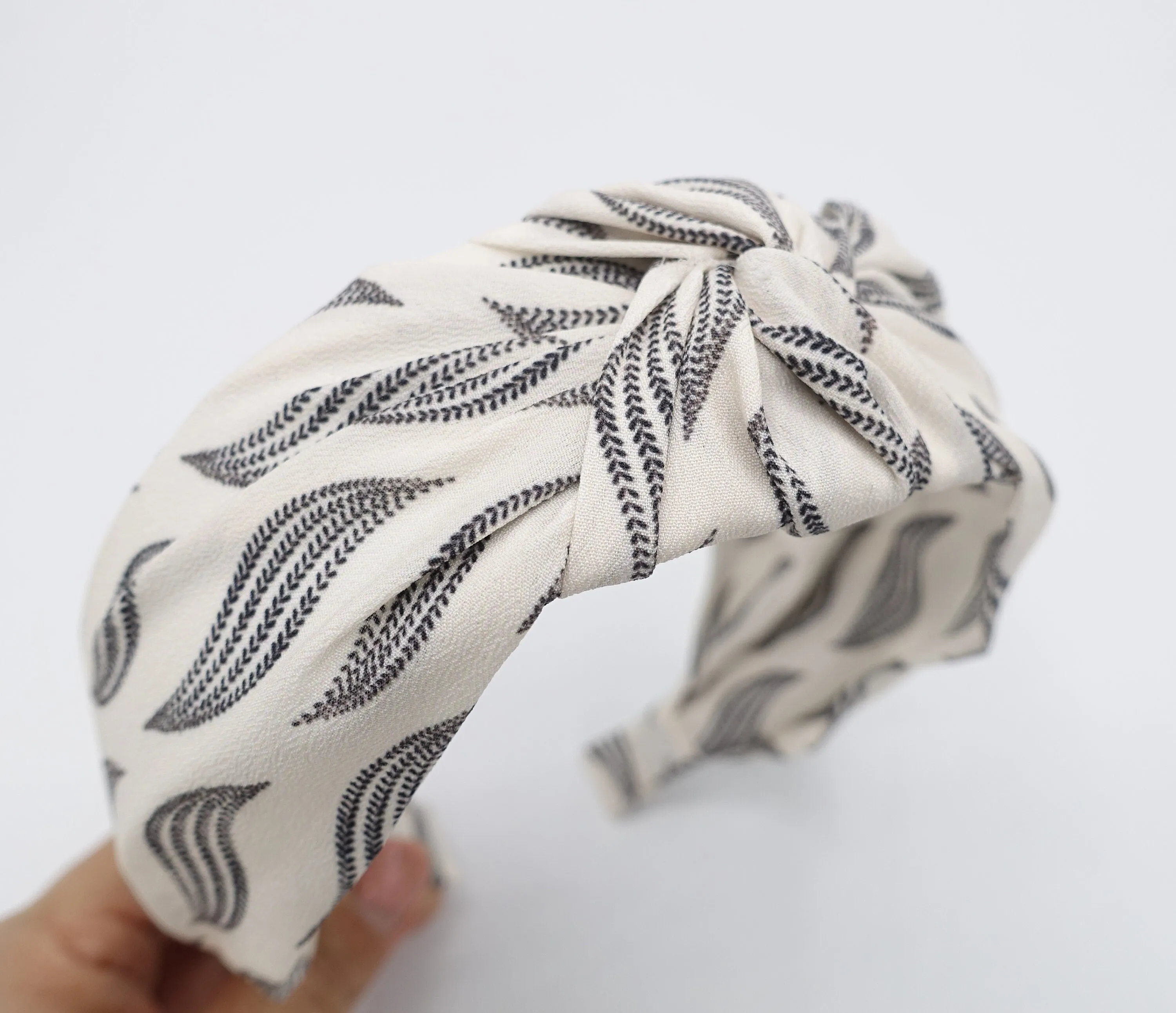 wave print top knot headband for women