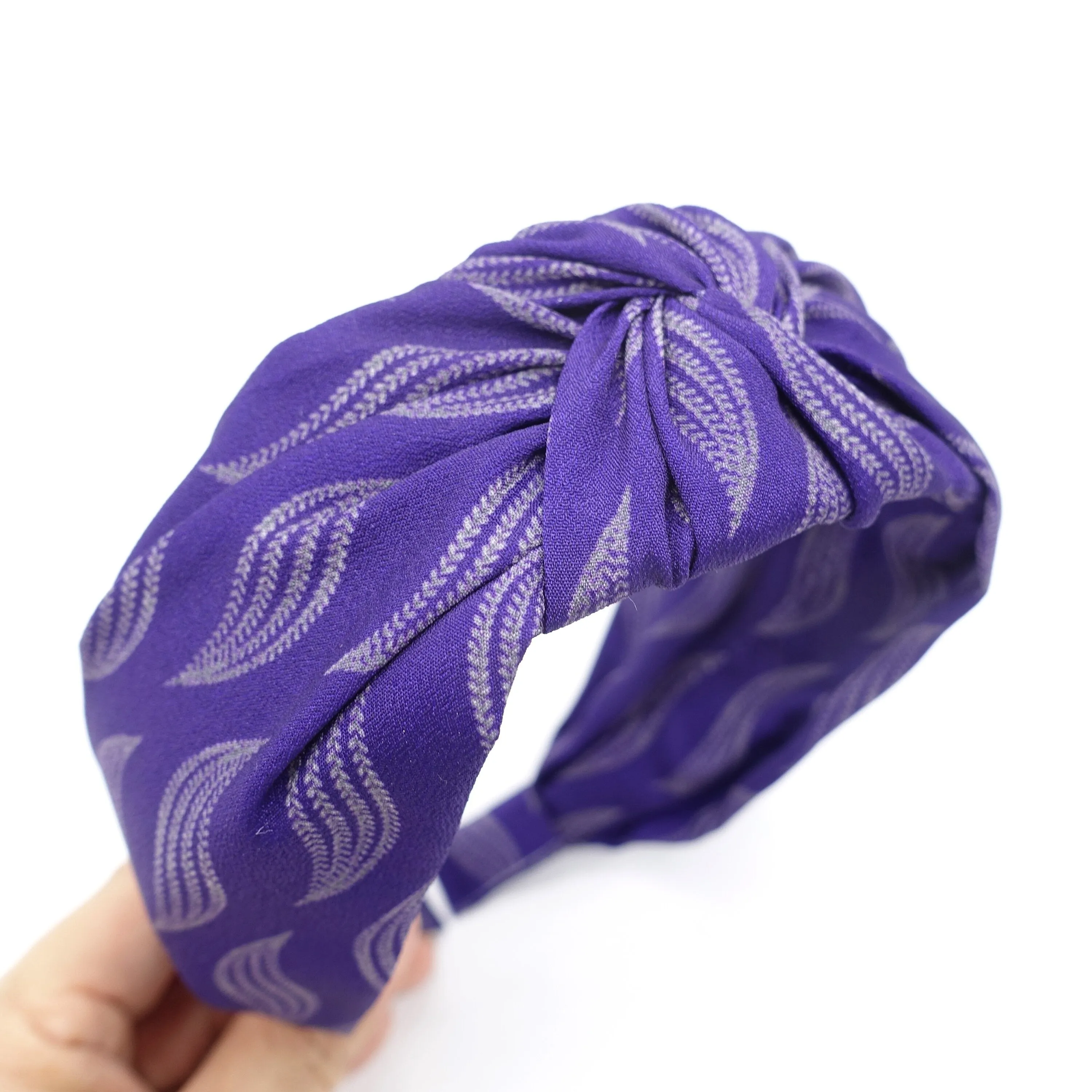 wave print top knot headband for women